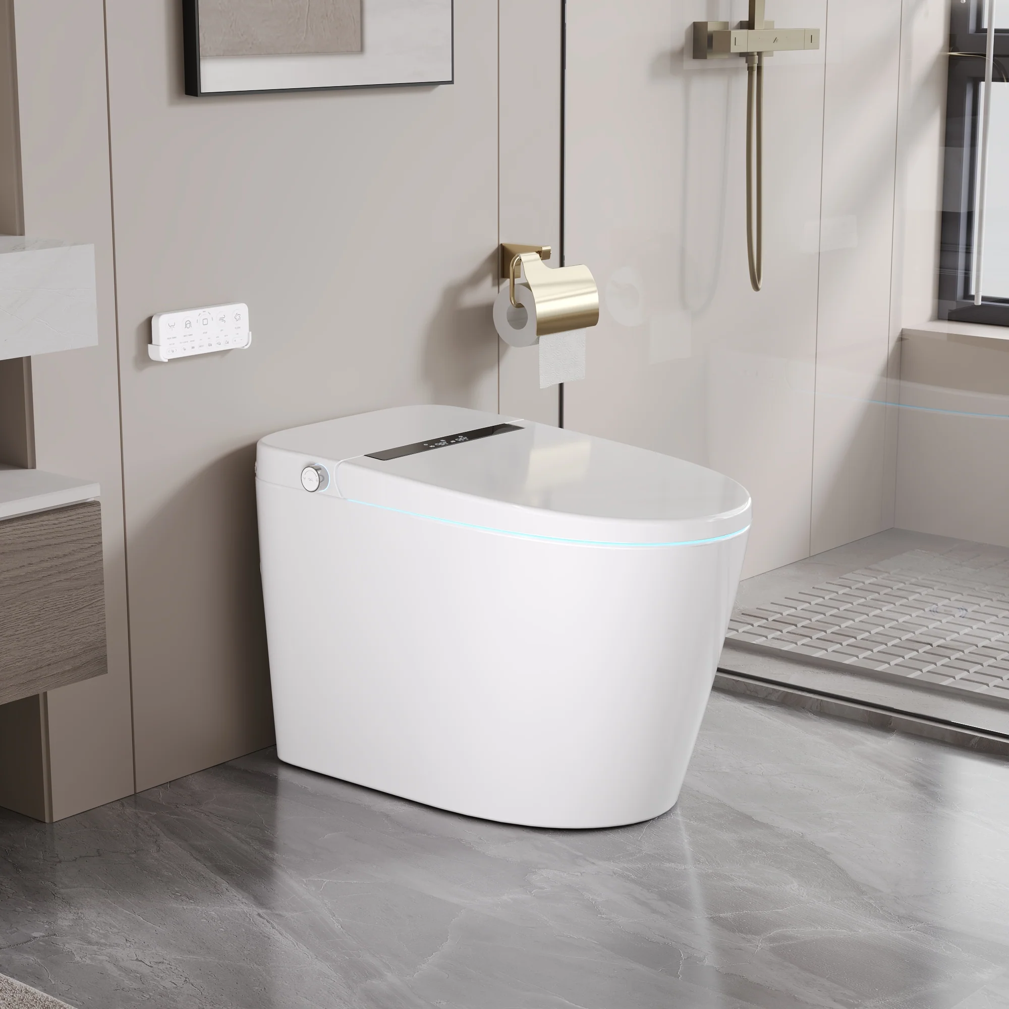 DeerValley DV-1S0159/0159-V1/0159-V3 Tankless Smart Toilet,Auto Flush, Heated Seat, Tankless One-Piece Toilets for Bathrooms - Image 14