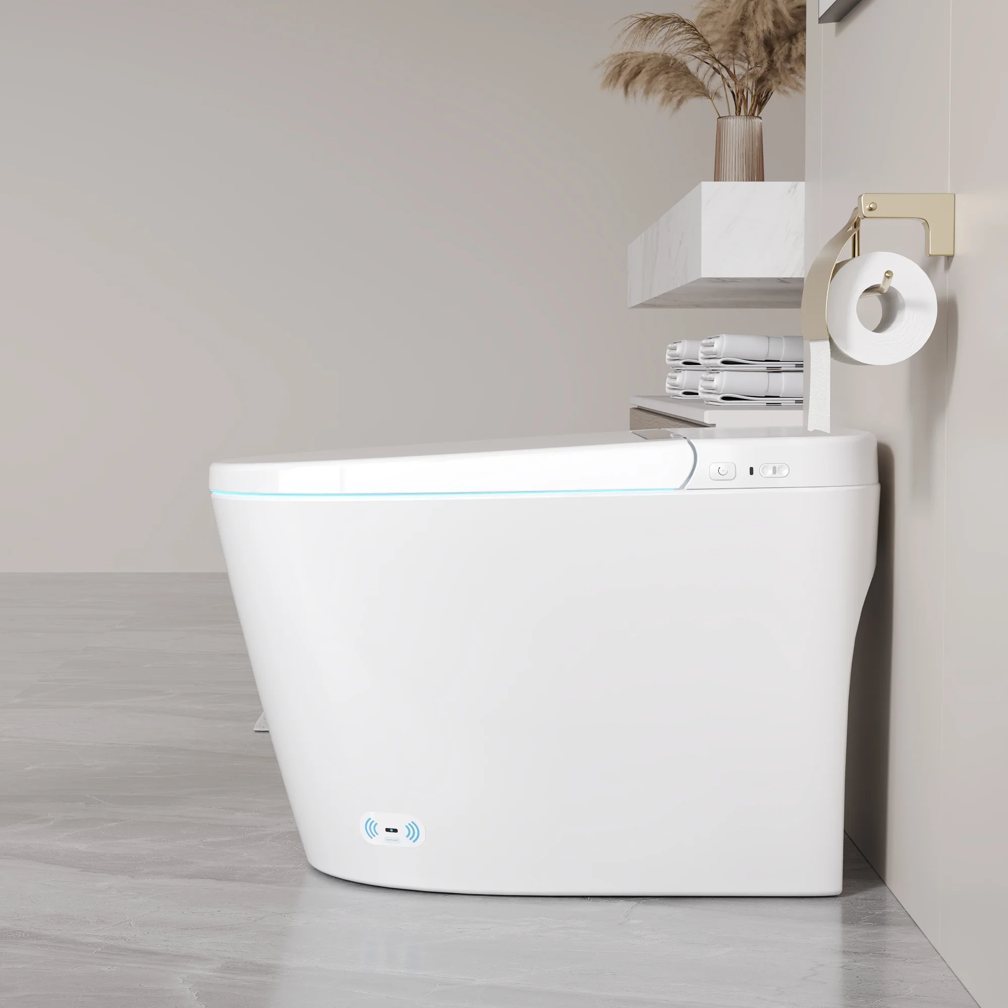 DeerValley DV-1S0159/0159-V1/0159-V3 Tankless Smart Toilet,Auto Flush, Heated Seat, Tankless One-Piece Toilets for Bathrooms - Image 15