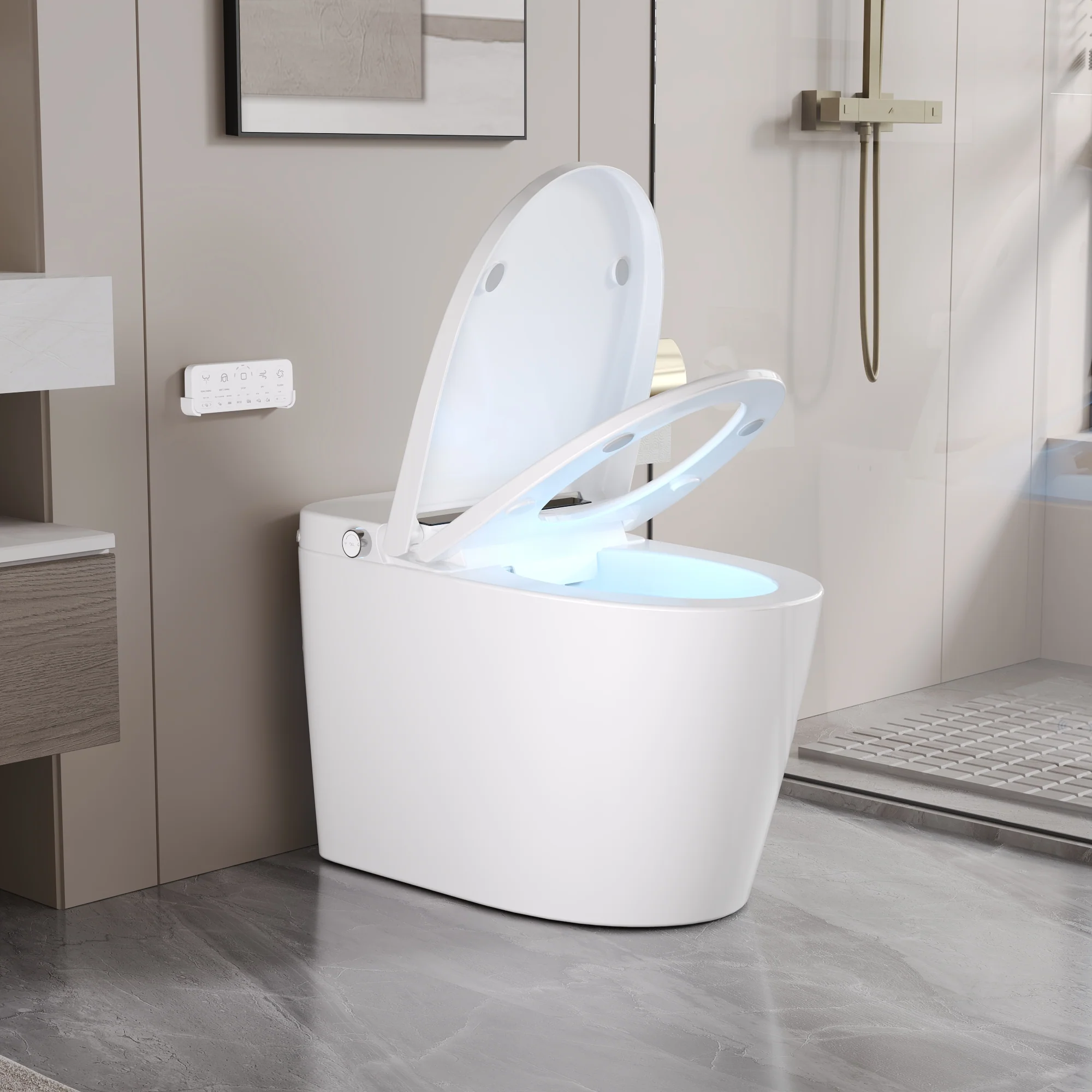 DeerValley DV-1S0159/0159-V1/0159-V3 Tankless Smart Toilet,Auto Flush, Heated Seat, Tankless One-Piece Toilets for Bathrooms - Image 17