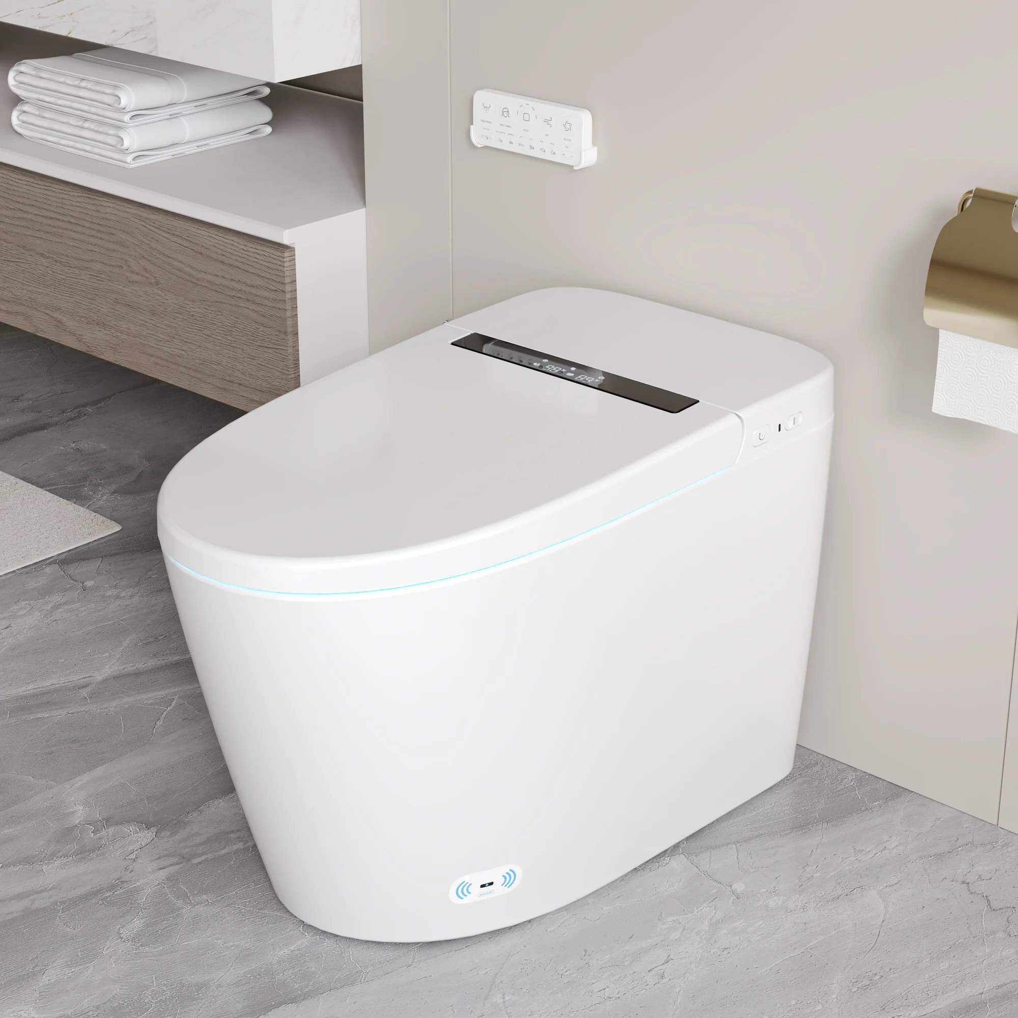 DeerValley DV-1S0159/0159-V1/0159-V3 Tankless Smart Toilet,Auto Flush, Heated Seat, Tankless One-Piece Toilets for Bathrooms - Image 9