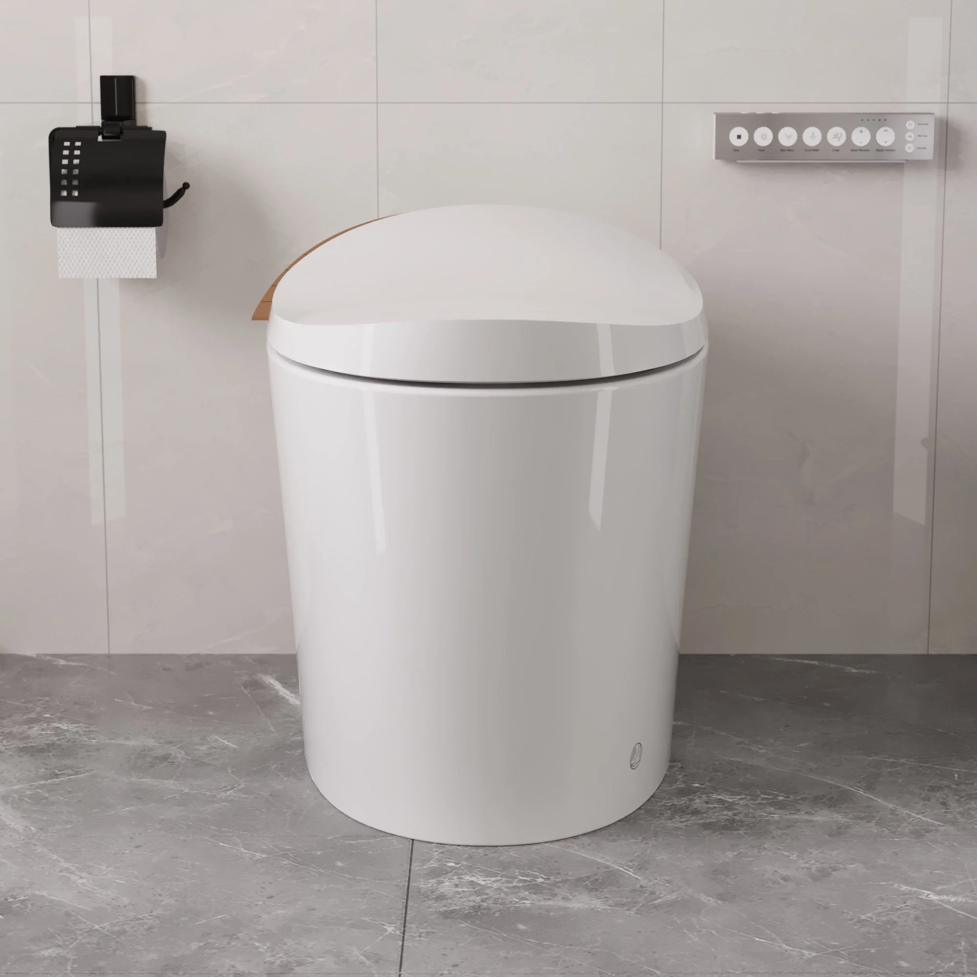 DeerValley DV-1S0160/V1/V3 Tankless Elongated Smart Toilet with Off-Seat Flush/Foot Sensor Flush, Automatic Tankless Toilet with Heated Seat, Warm Water Cleaning, Warm Air dryer - Image 11