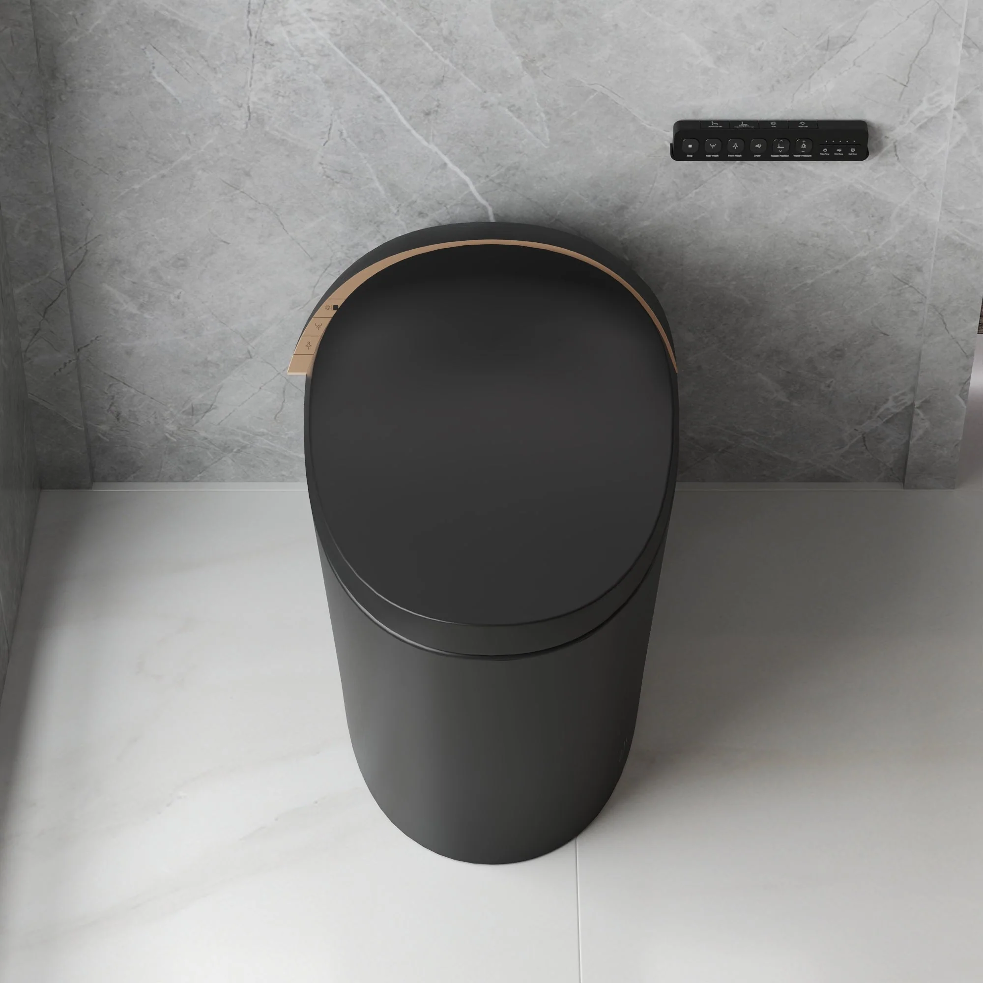 DeerValley DV-1S0160/V1/V3 Tankless Elongated Smart Toilet with Off-Seat Flush/Foot Sensor Flush, Automatic Tankless Toilet with Heated Seat, Warm Water Cleaning, Warm Air dryer - Image 26