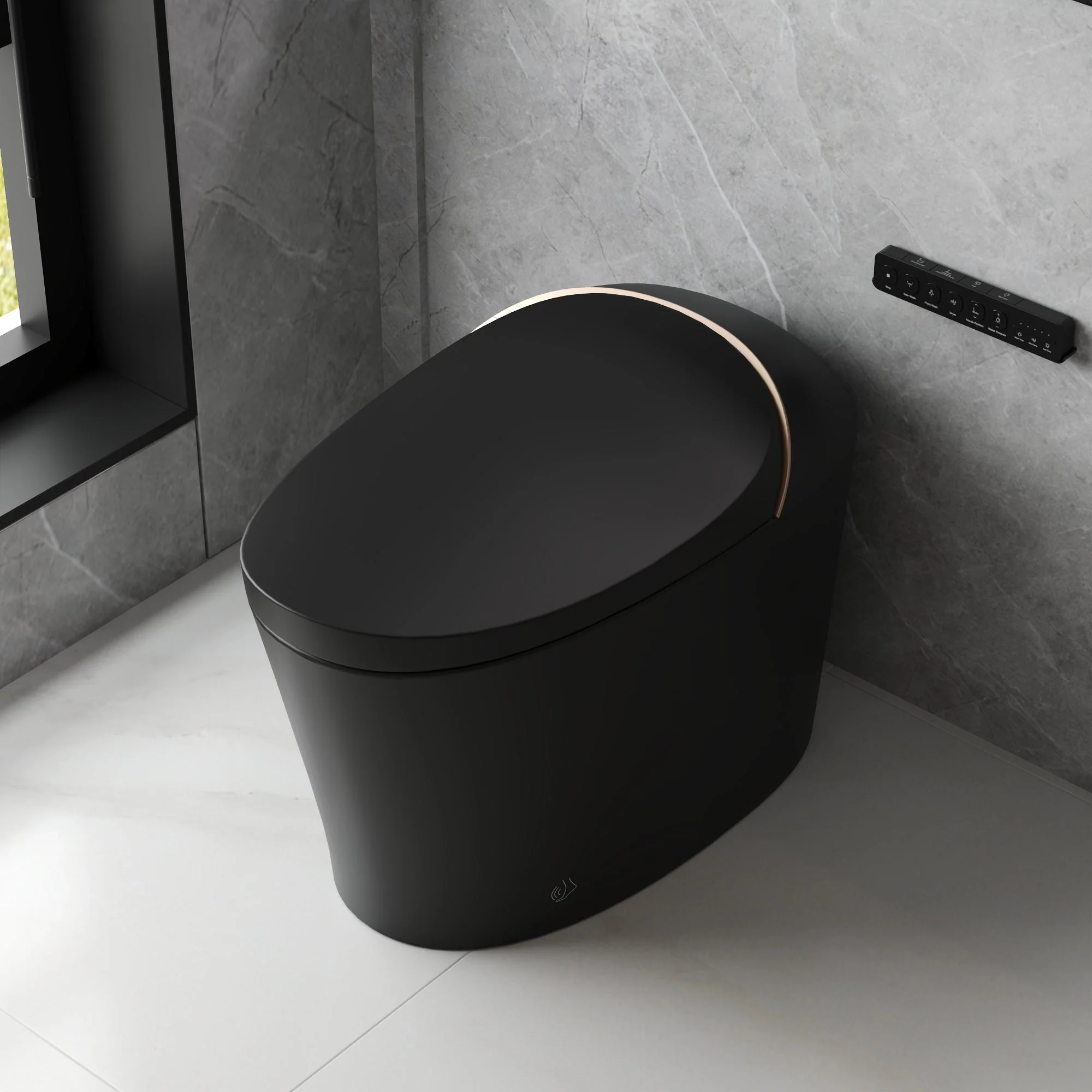 DeerValley DV-1S0160/V1/V3 Tankless Elongated Smart Toilet with Off-Seat Flush/Foot Sensor Flush, Automatic Tankless Toilet with Heated Seat, Warm Water Cleaning, Warm Air dryer - Image 27
