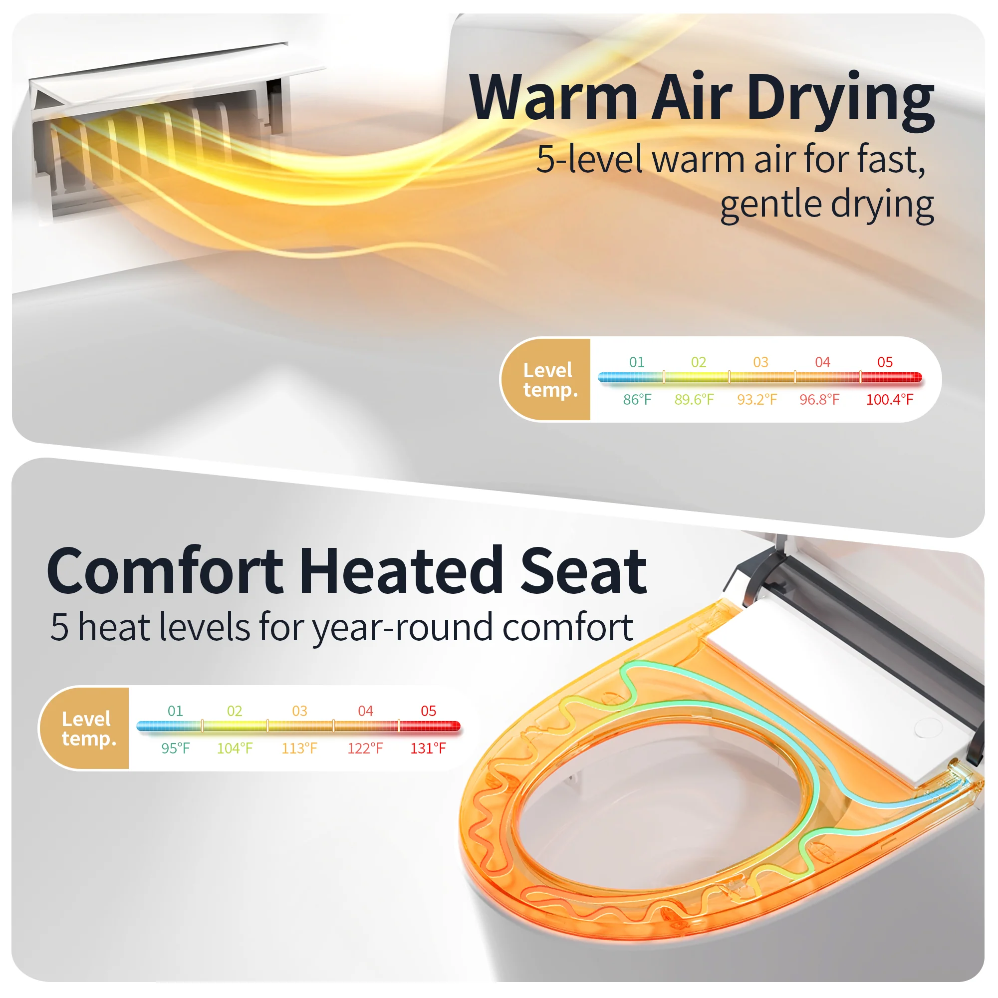 DeerValley DV-1S0290 ADA Smart Toilet with Hands-Free Flush, Comfort Height Design - Image 3