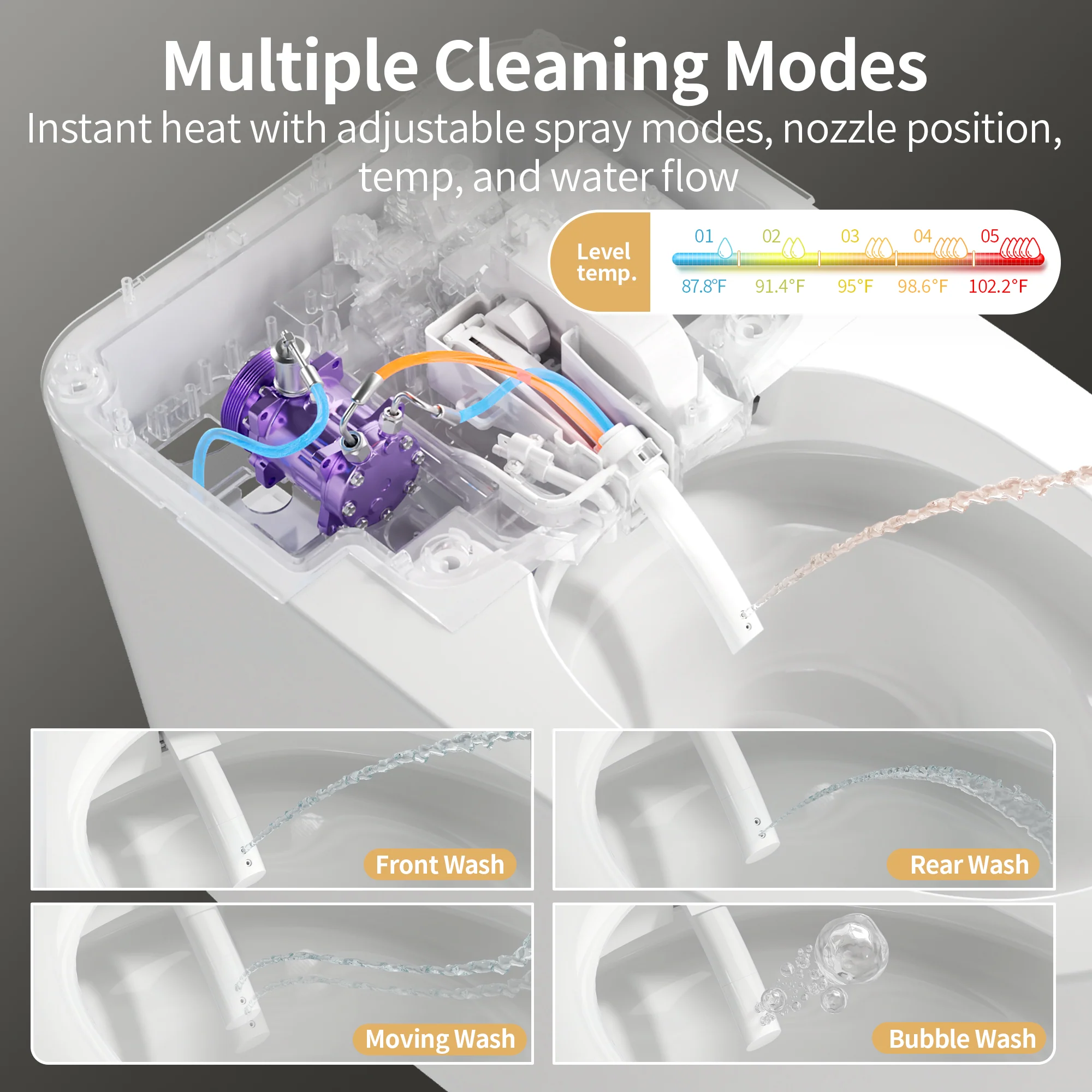 DeerValley DV-1S0290 ADA Smart Toilet with Hands-Free Flush, Comfort Height Design - Image 4