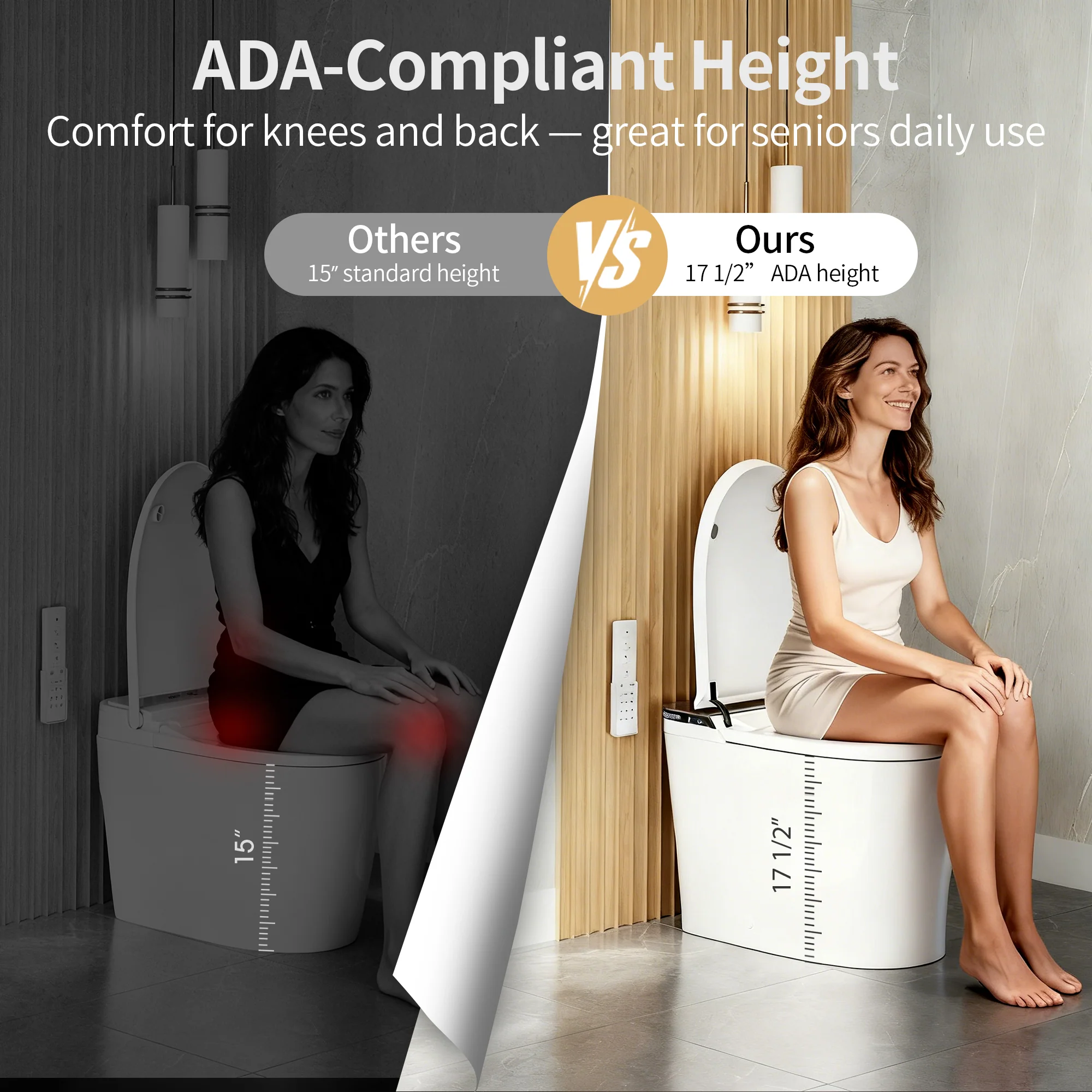 DeerValley DV-1S0290 ADA Smart Toilet with Hands-Free Flush, Comfort Height Design - Image 7