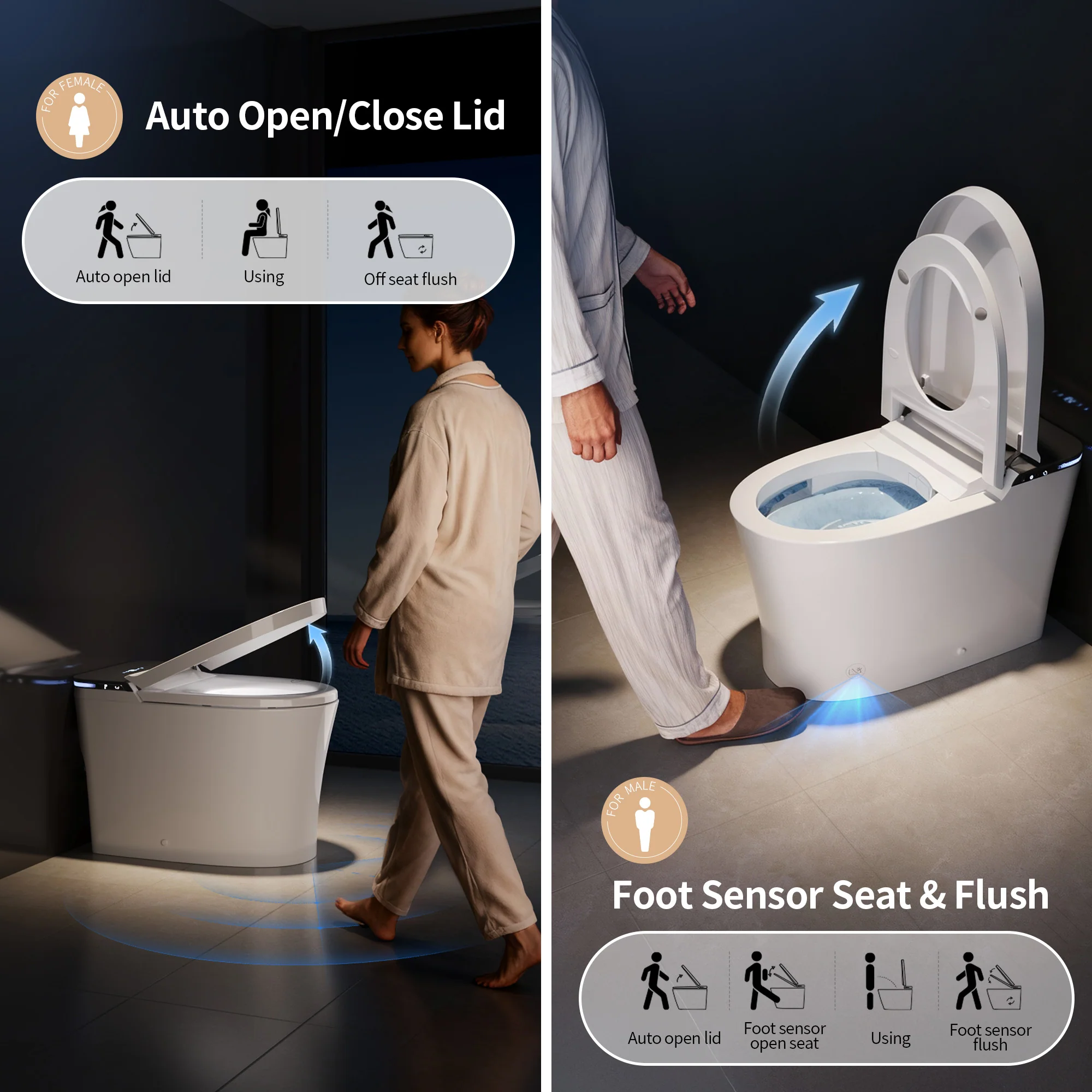 DeerValley DV-1S0290-V3 Smart Bidet Toilet with Purified Water Massage Wash & Modern Two-Tone Design - Image 10