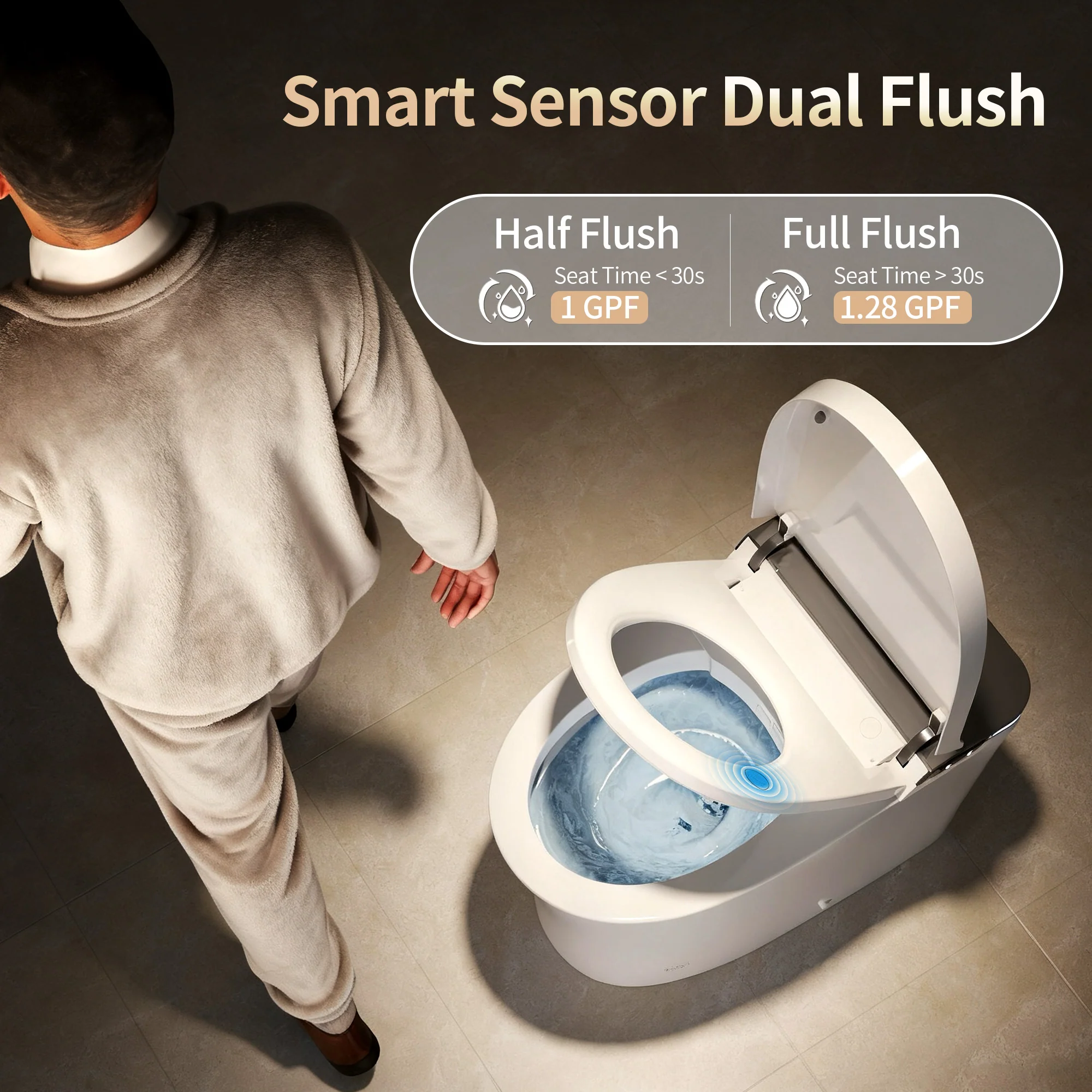 DeerValley DV-1S0290-V3 Smart Bidet Toilet with Purified Water Massage Wash & Modern Two-Tone Design - Image 7