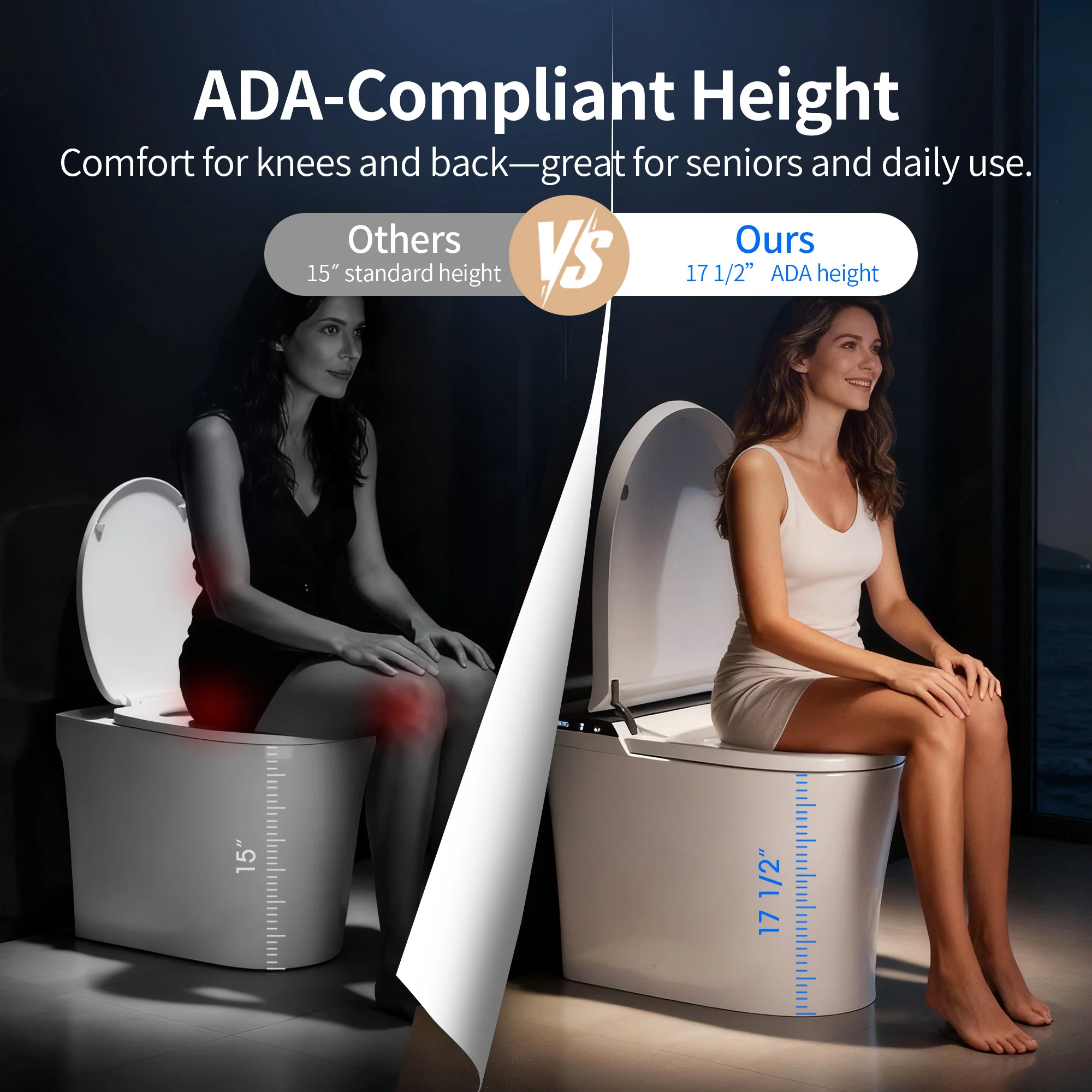 DeerValley DV-1S0290-V3 Smart Bidet Toilet with Purified Water Massage Wash & Modern Two-Tone Design - Image 9