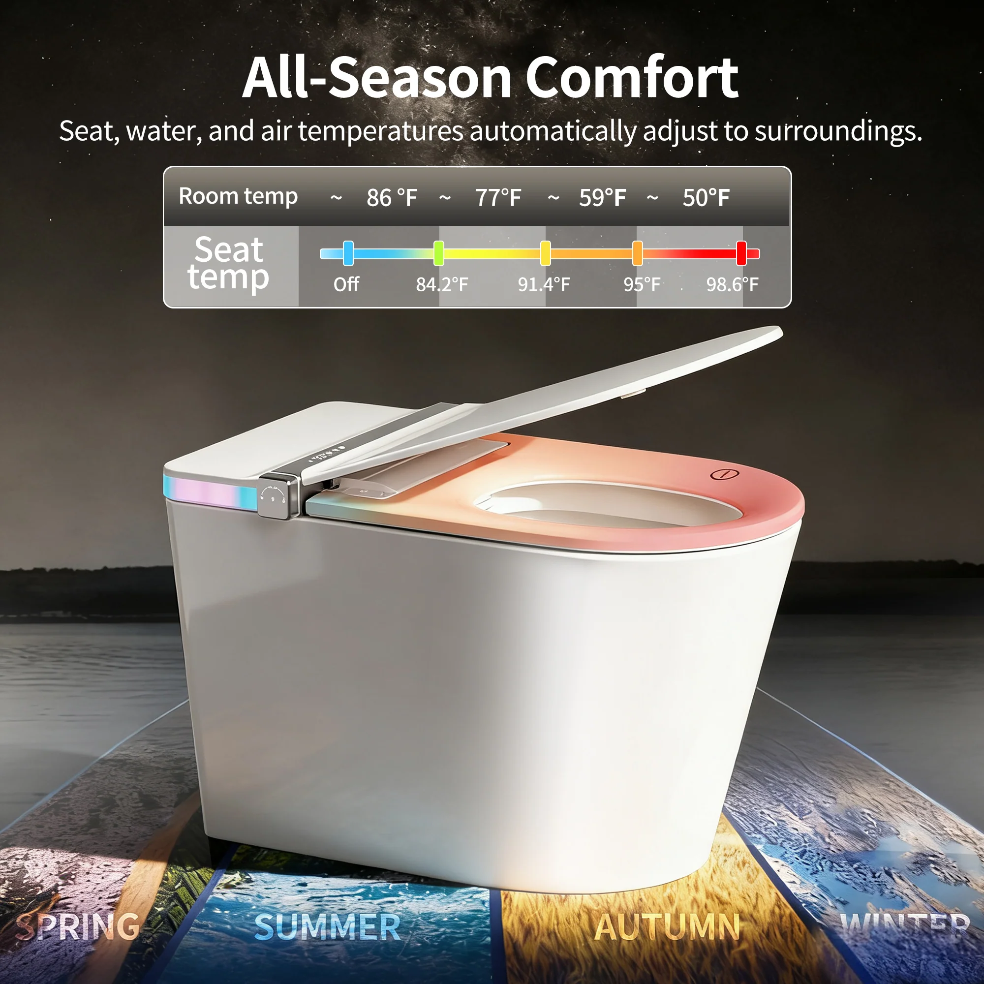 DeerValley DV-1S0360 Smart Toilet with All-Season Comfort, Built-in Tank & Pump - Image 15