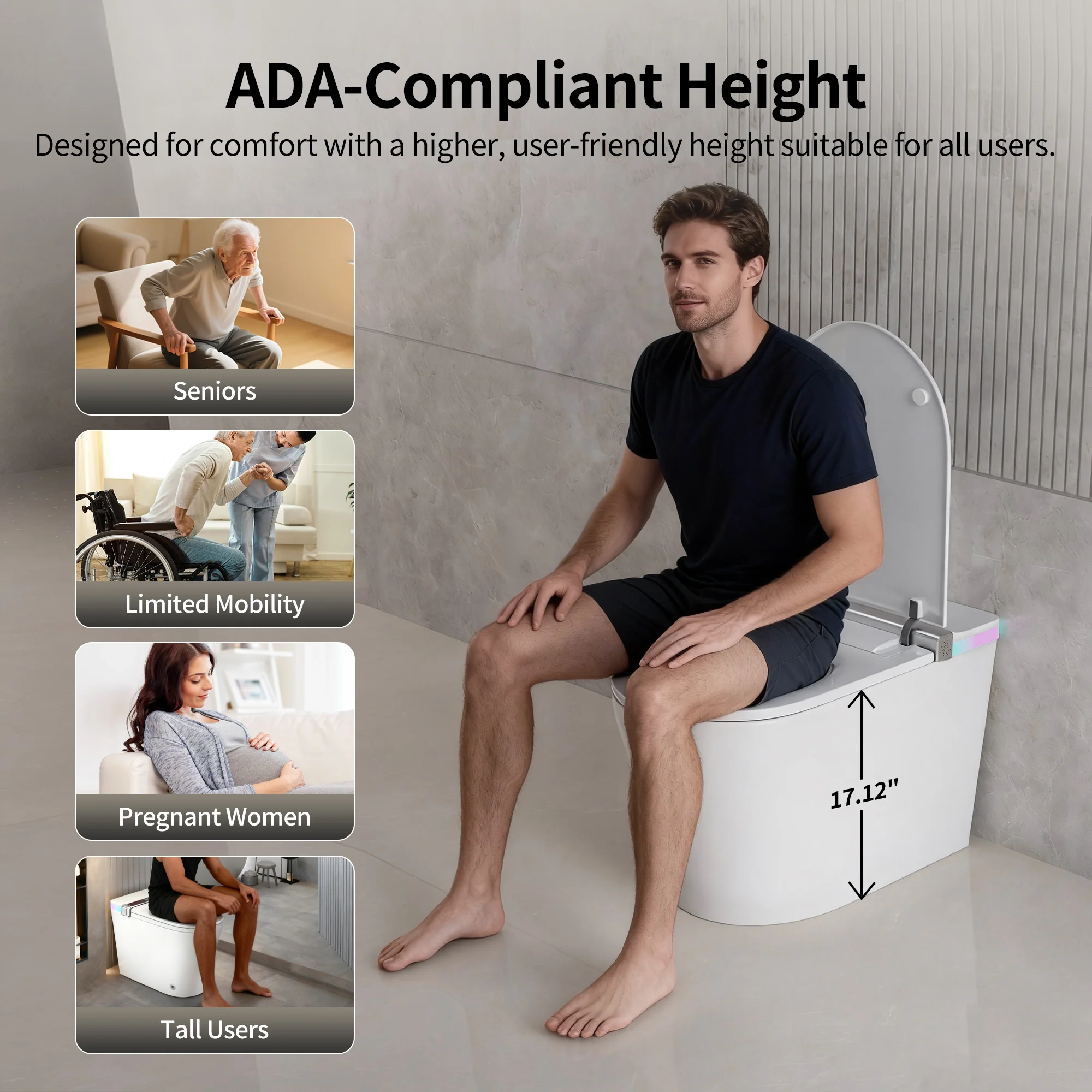 DeerValley DV-1S0360 Smart Toilet with All-Season Comfort, Built-in Tank & Pump - Image 16