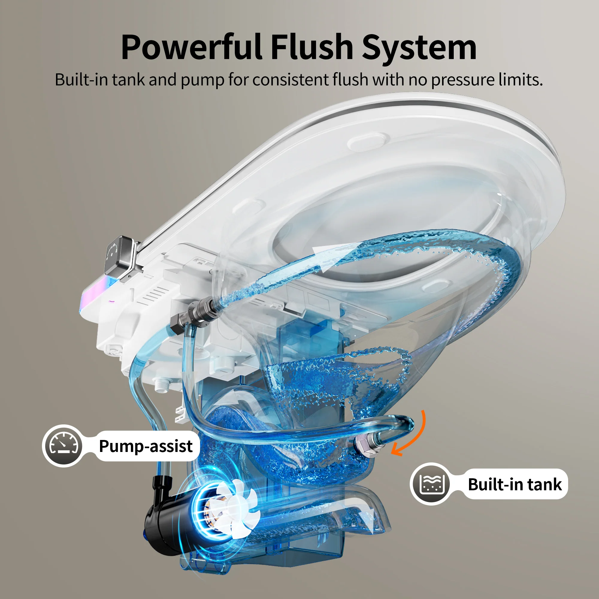 DeerValley DV-1S0360 Smart Toilet with All-Season Comfort, Built-in Tank & Pump - Image 19
