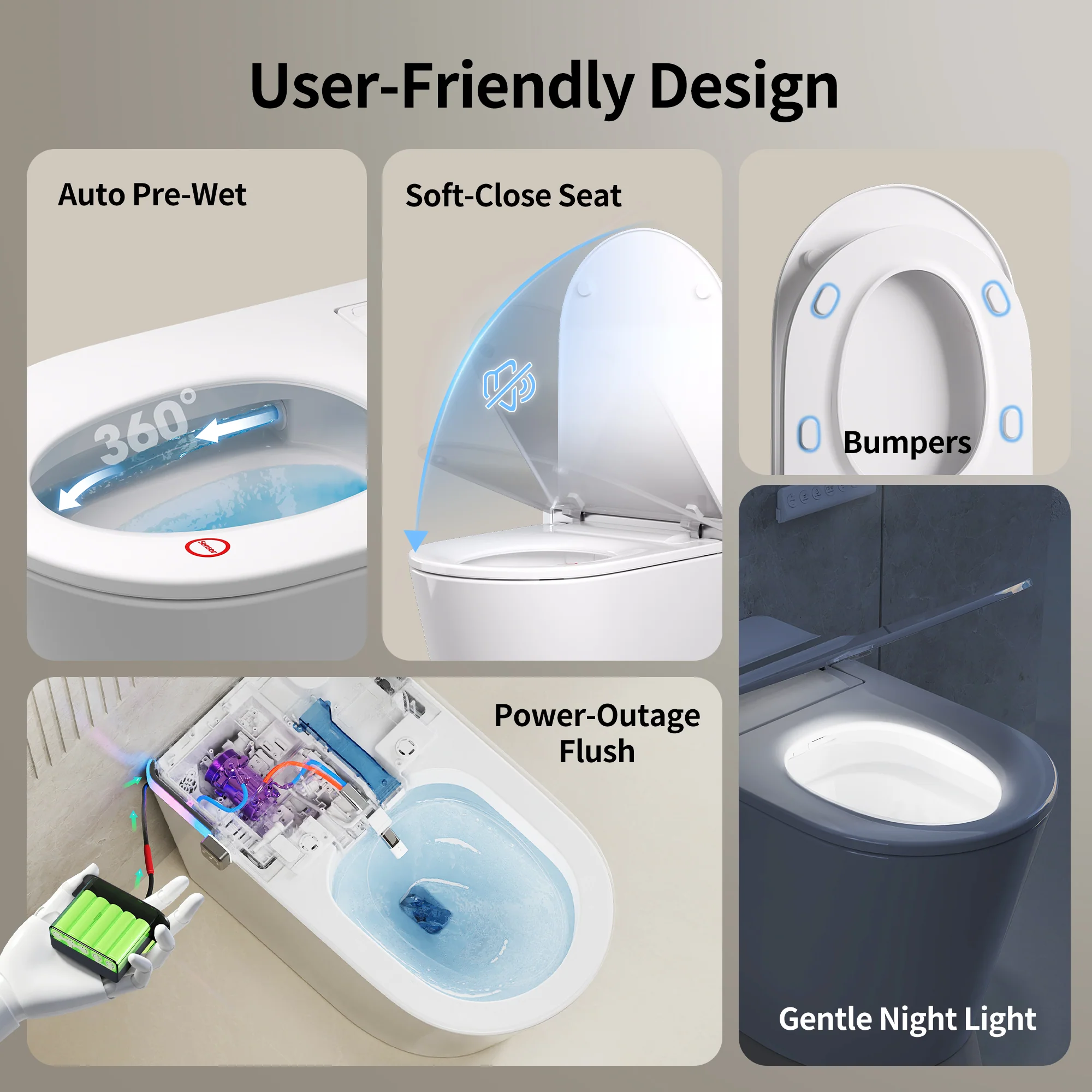 DeerValley DV-1S0360 Smart Toilet with All-Season Comfort, Built-in Tank & Pump - Image 20