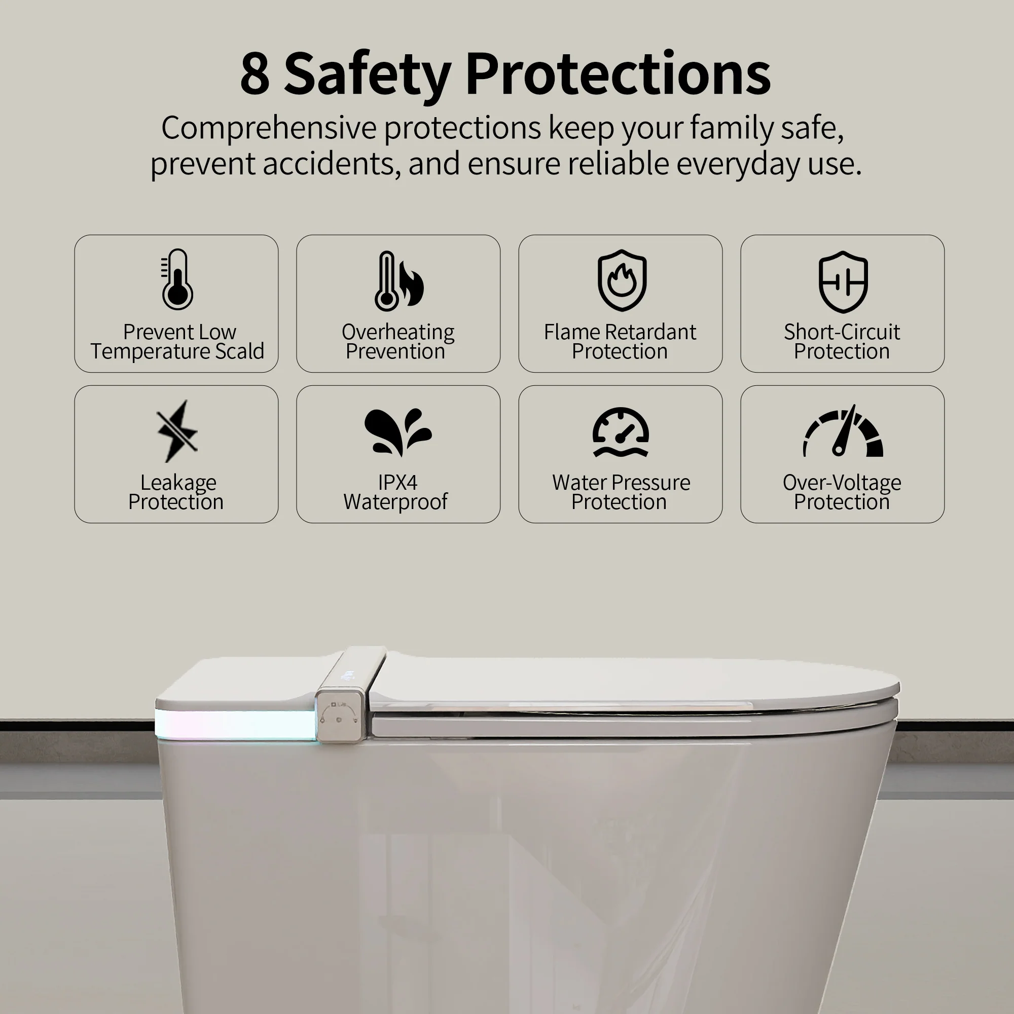DeerValley DV-1S0360 Smart Toilet with All-Season Comfort, Built-in Tank & Pump - Image 7
