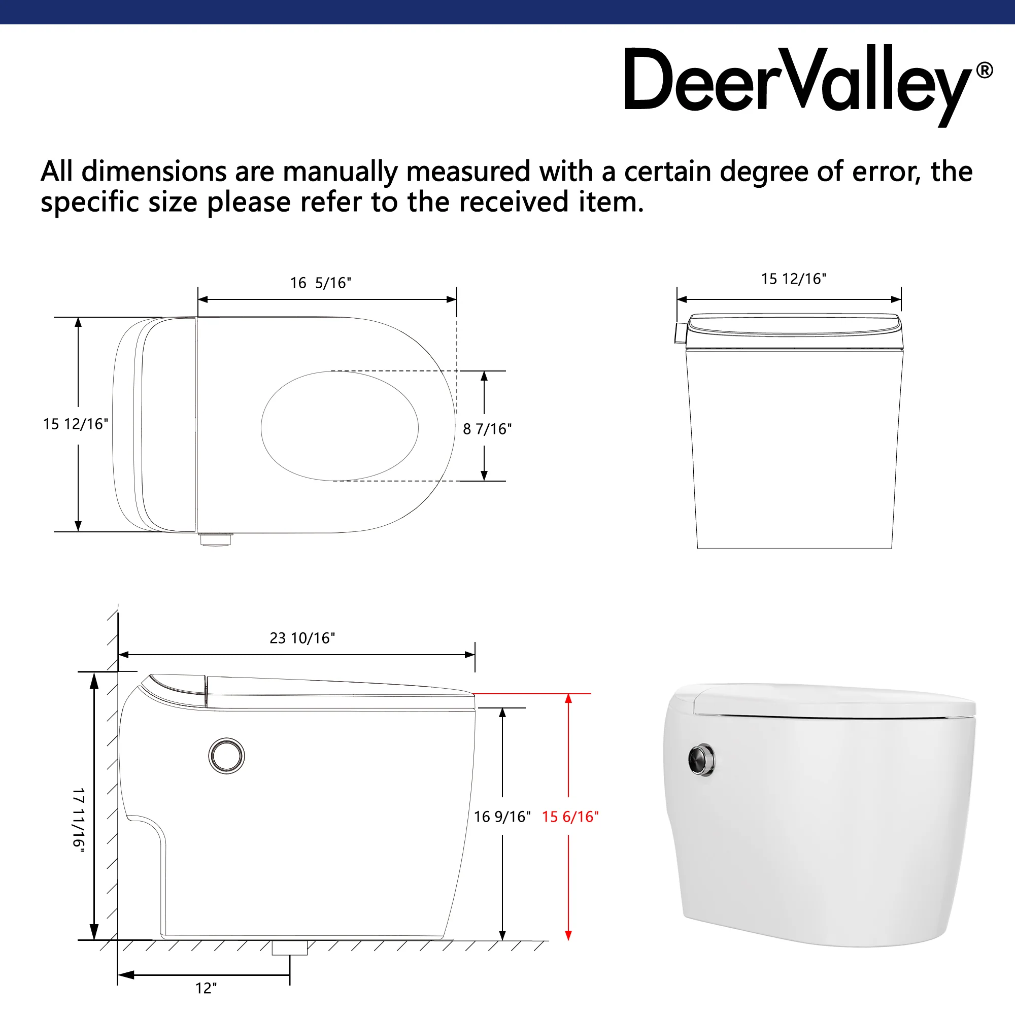 DeerValley DV-1S0381 Compact Smart Toilet for Small Bathrooms, Space-Saving Design - Image 11