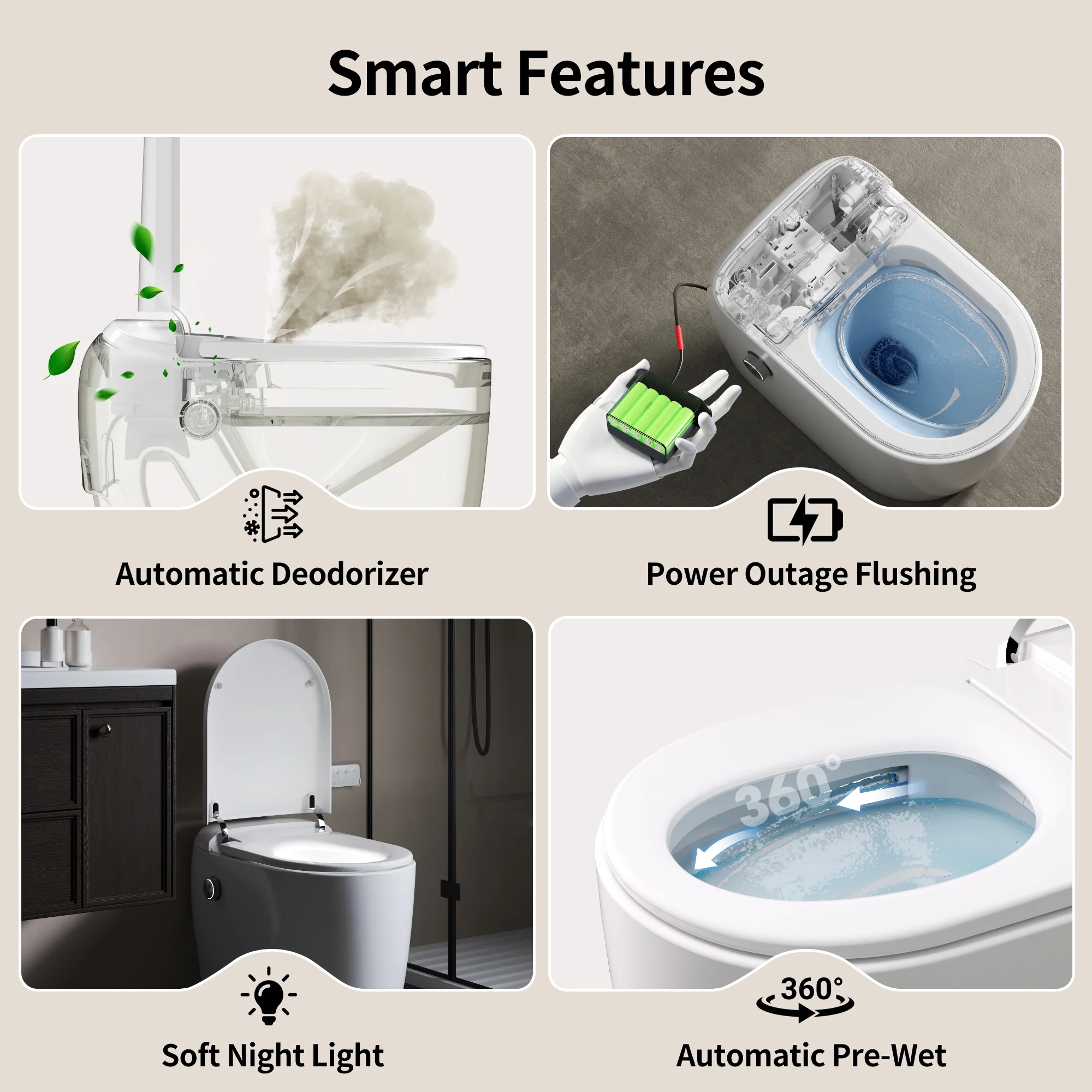DeerValley DV-1S0381 Compact Smart Toilet for Small Bathrooms, Space-Saving Design - Image 20