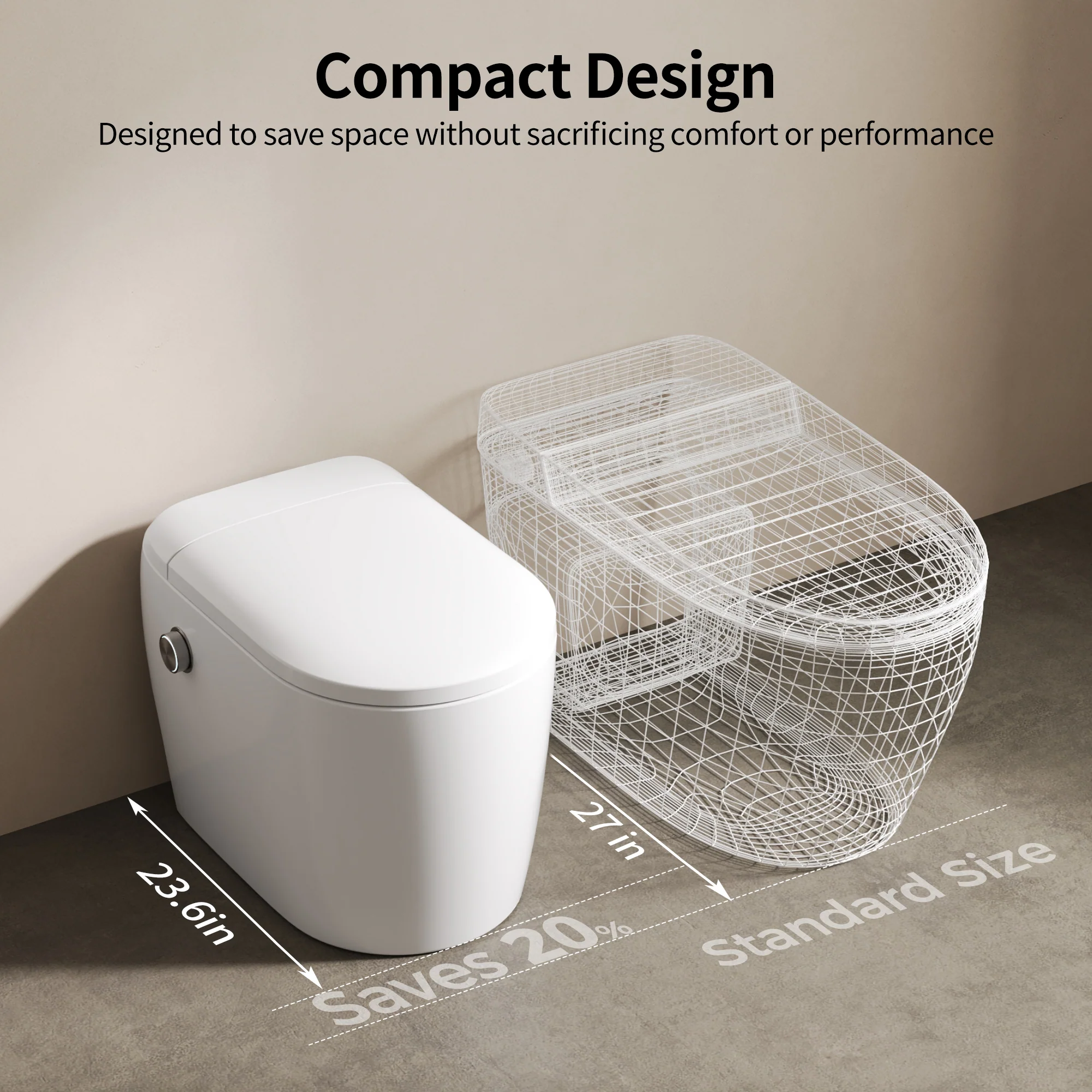 DeerValley DV-1S0381 Compact Smart Toilet for Small Bathrooms, Space-Saving Design - Image 25