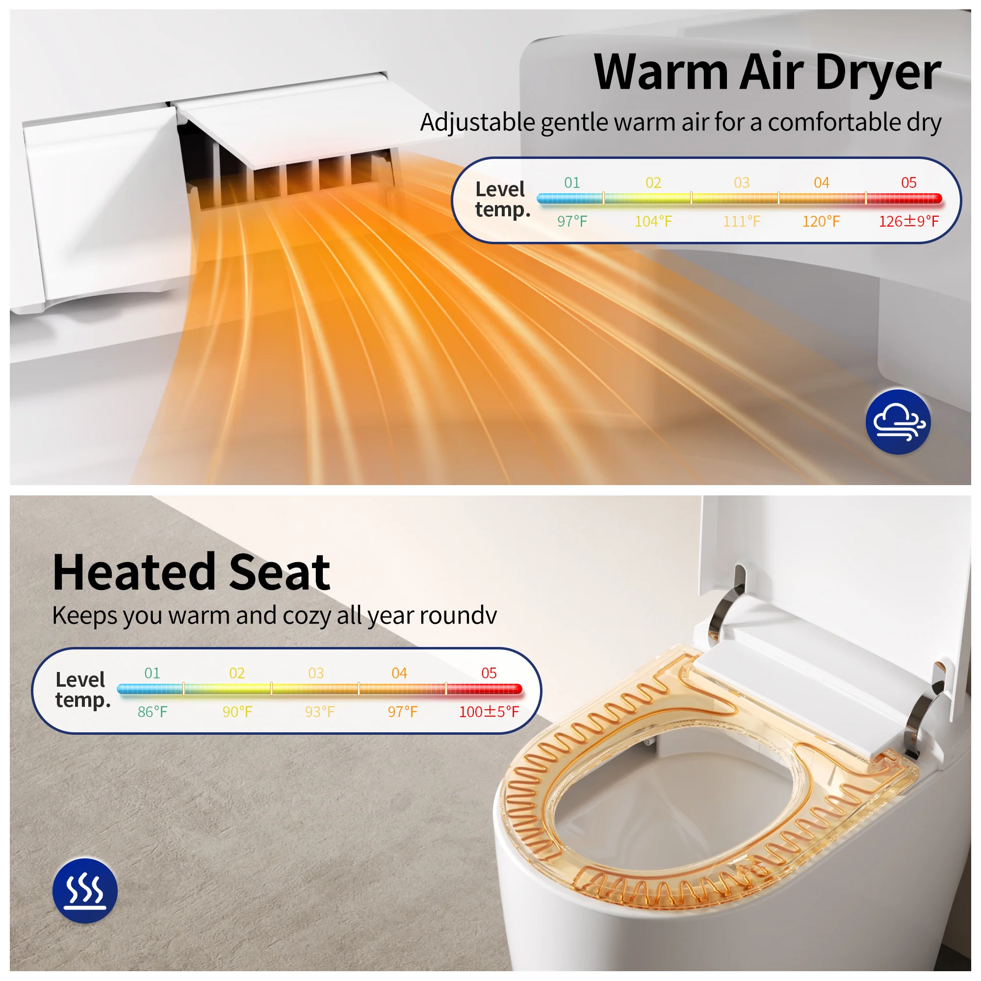 DeerValley DV-1S0381 Compact Smart Toilet for Small Bathrooms, Space-Saving Design - Image 27