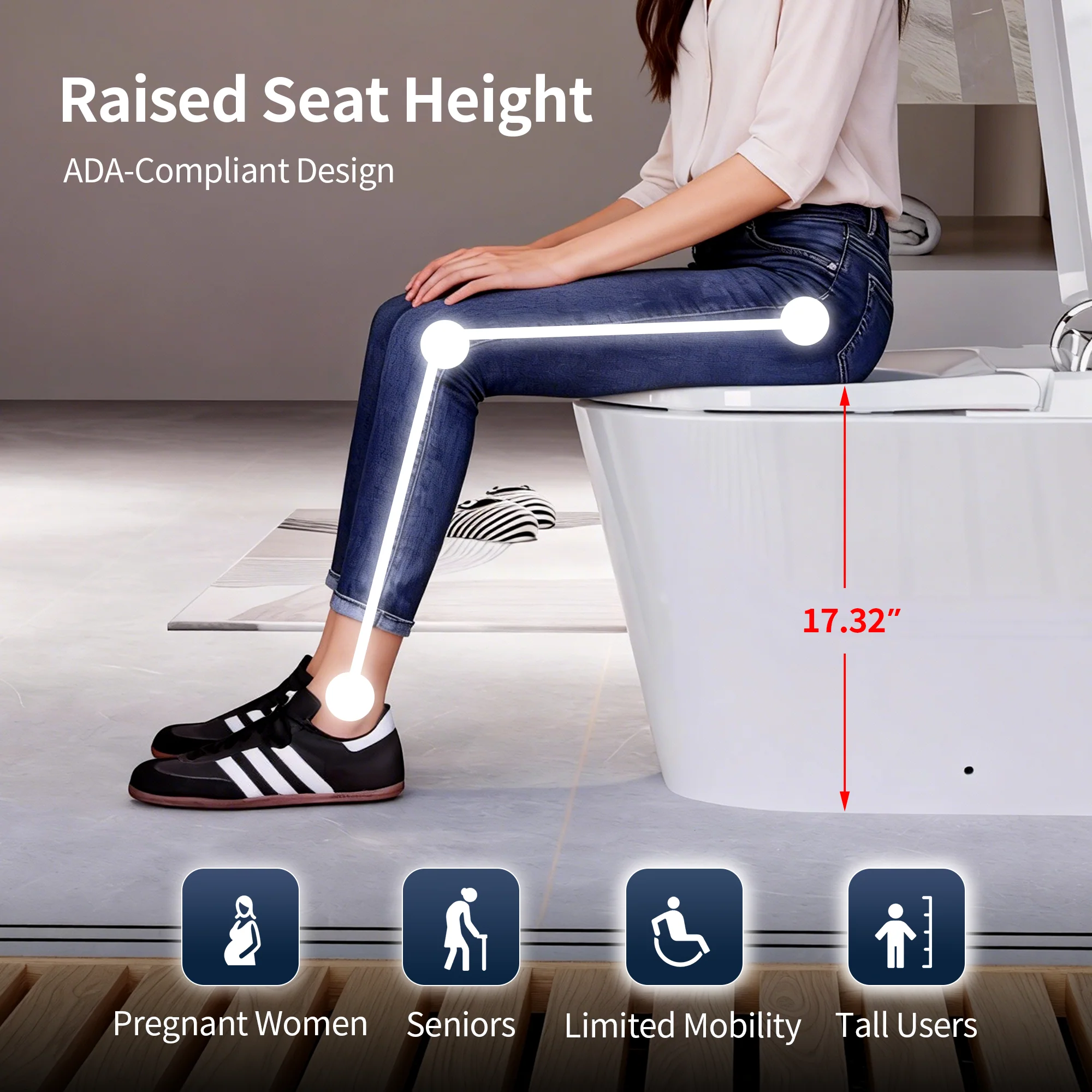 DeerValley DV-1S0442 Smart Toilet with Automatic Comfort Adjustment, Foam Shield Hygiene - Image 3