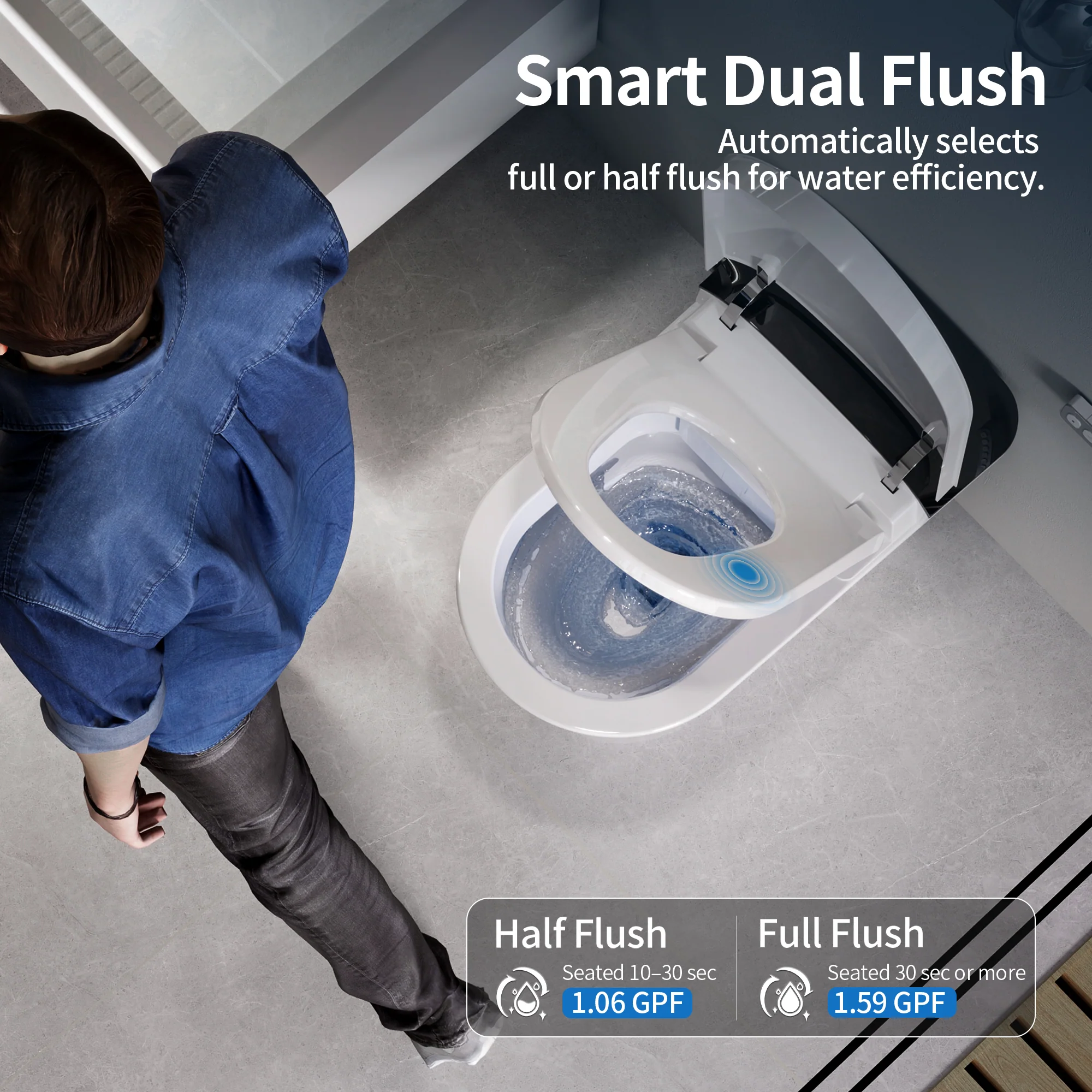 DeerValley DV-1S0442 Smart Toilet with Automatic Comfort Adjustment, Foam Shield Hygiene - Image 4
