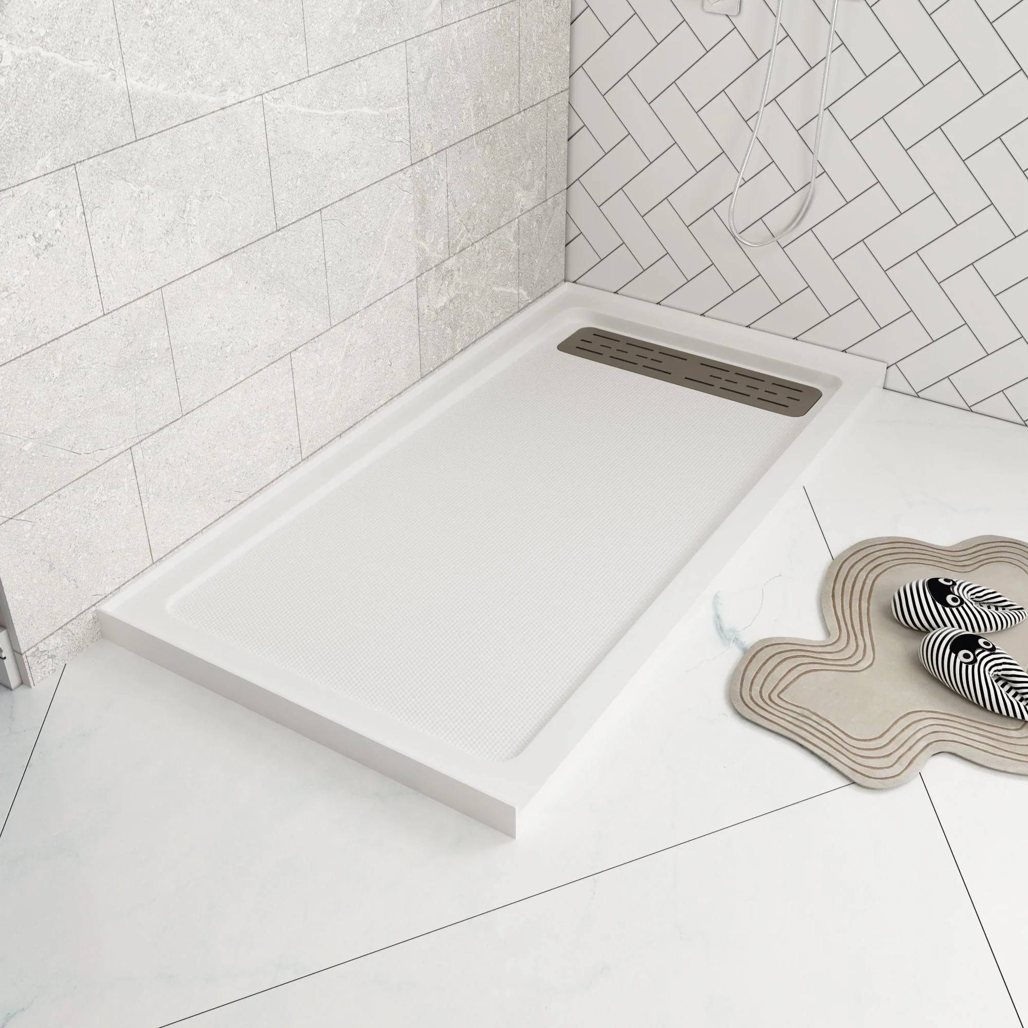 60"L x 32"W Rectangular Shower Base, Stain Resistant With Multiple Types - Image 11