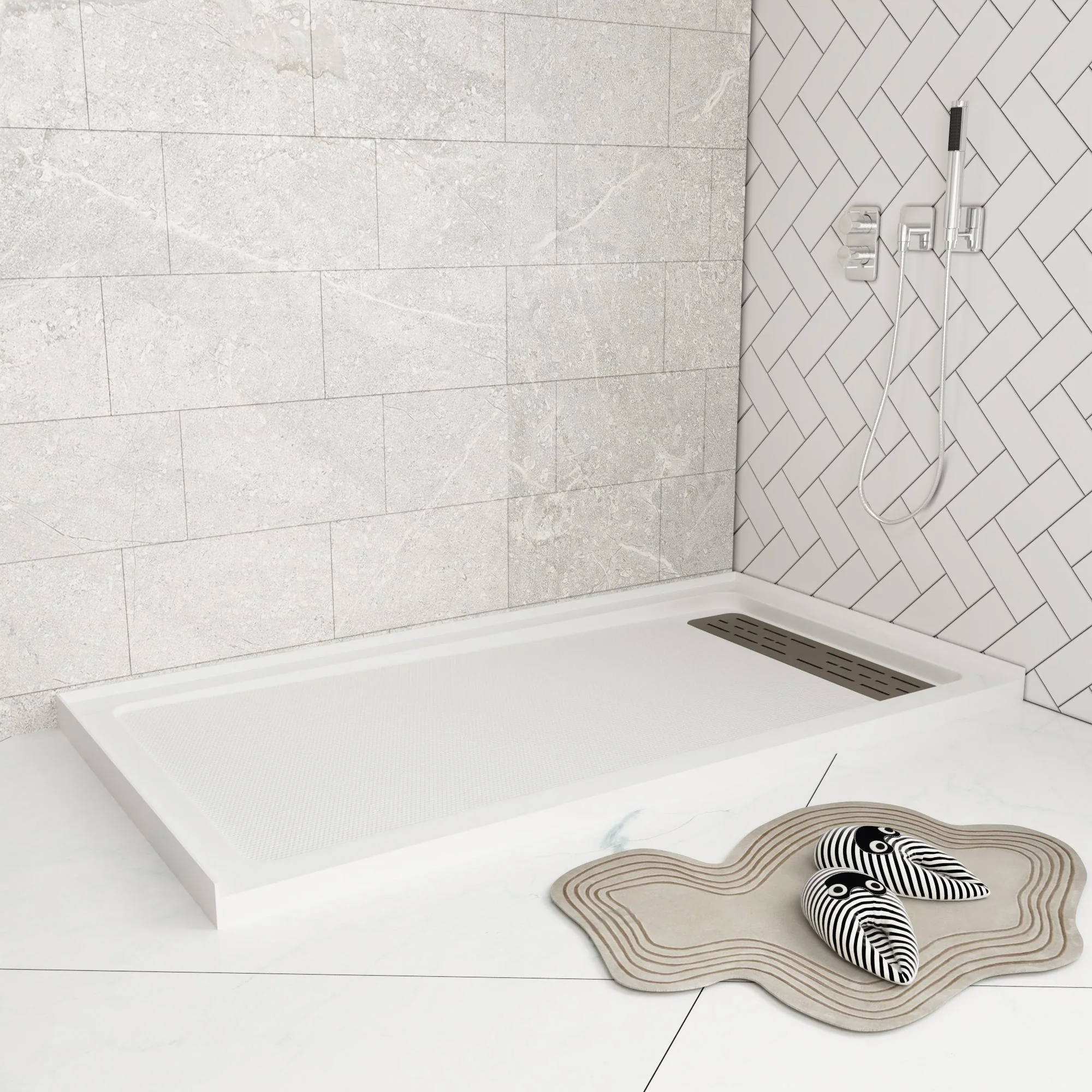 60"L x 32"W Rectangular Shower Base, Stain Resistant With Multiple Types - Image 12