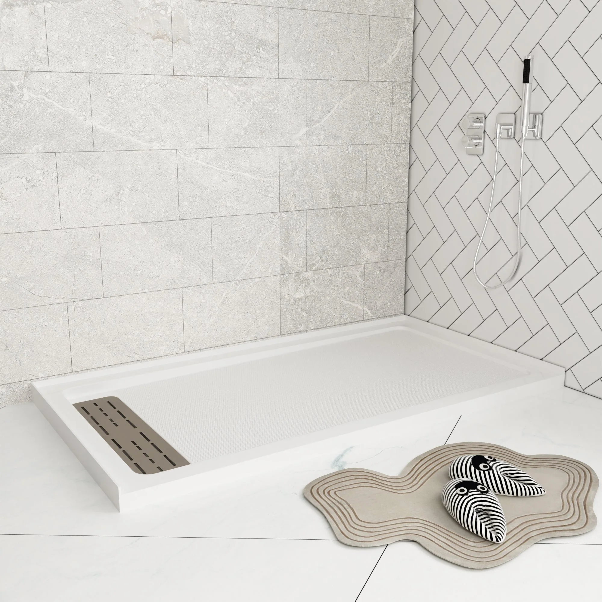 60"L x 32"W Rectangular Shower Base, Stain Resistant With Multiple Types - Image 4