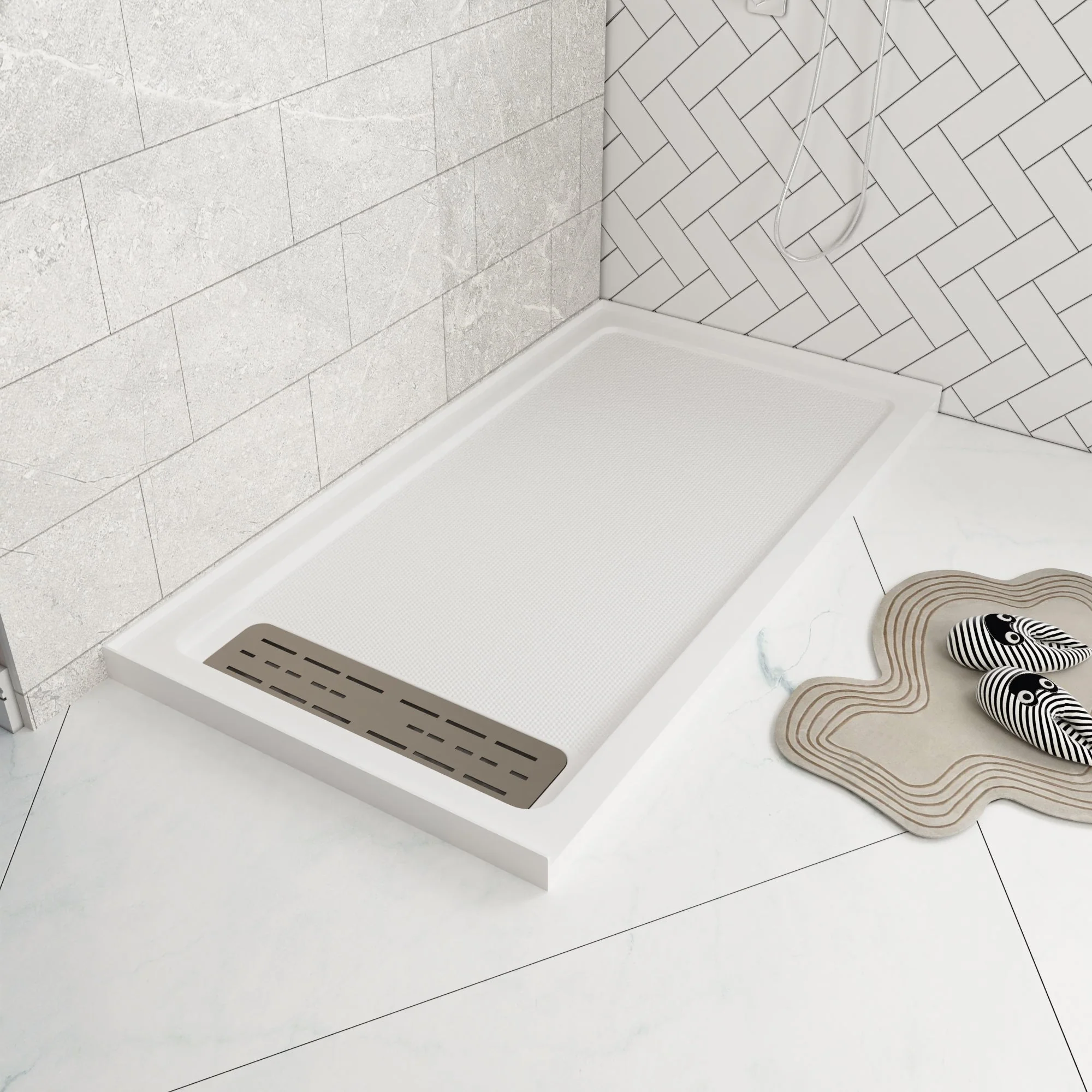 60"L x 32"W Rectangular Shower Base, Stain Resistant With Multiple Types - Image 5