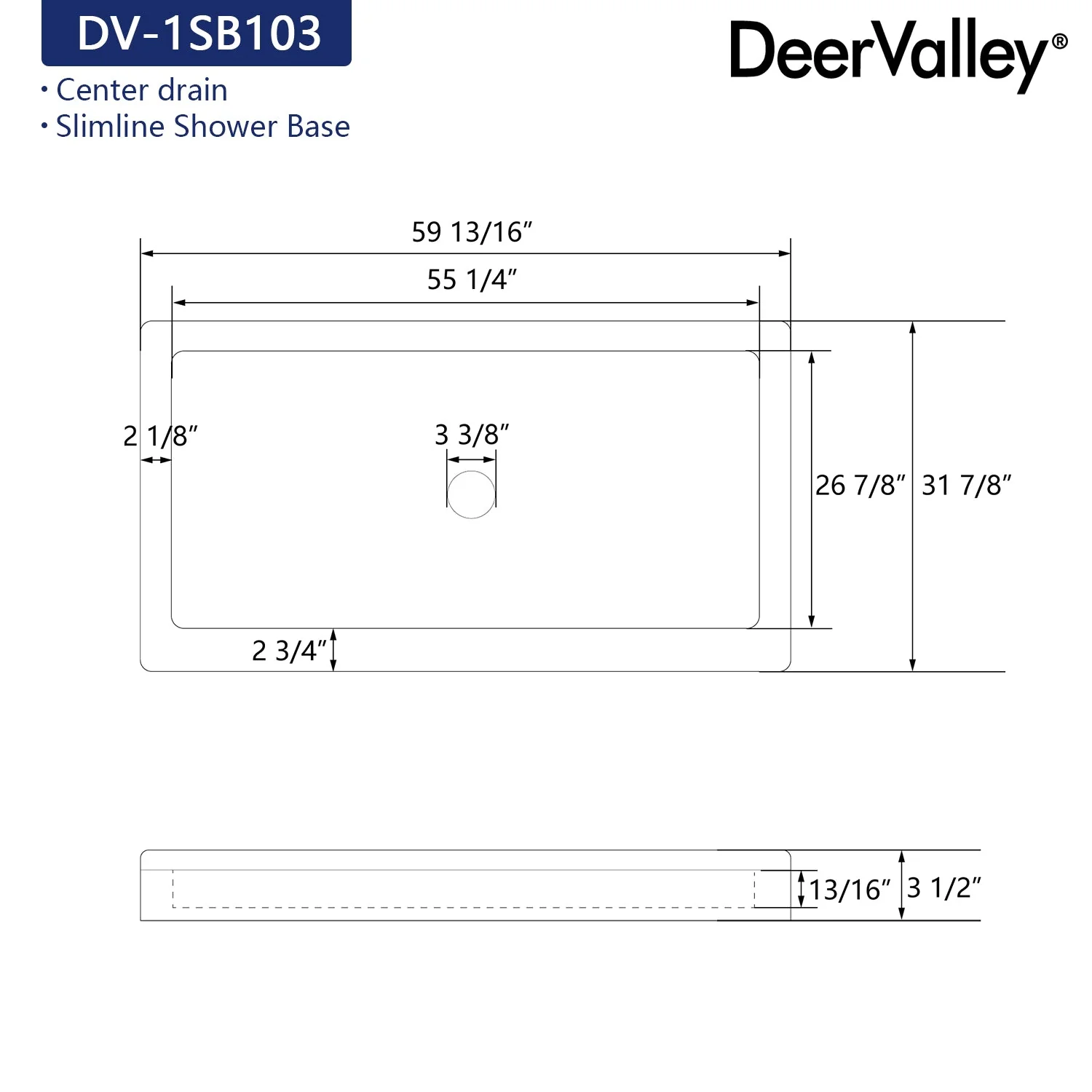 60"L Rectangle Shower Base, Non-slip Design With Multiple Sizes - Image 11