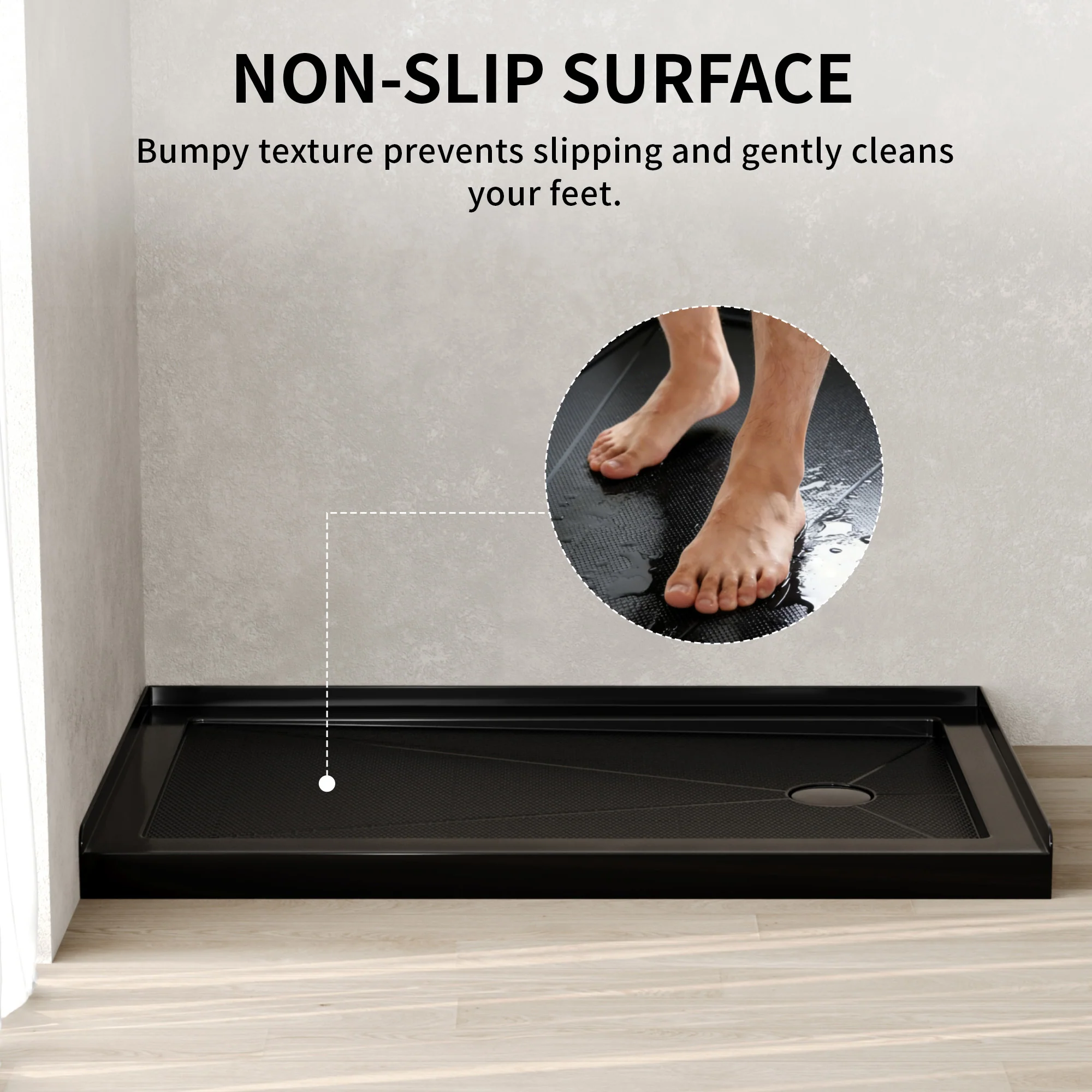 DeerValley DV-1SB0107 Shower Bases,  2-4‰ Sloped Drainage & 3-Sided Flange,Non-slip Design With Multiple Sizes - Image 11