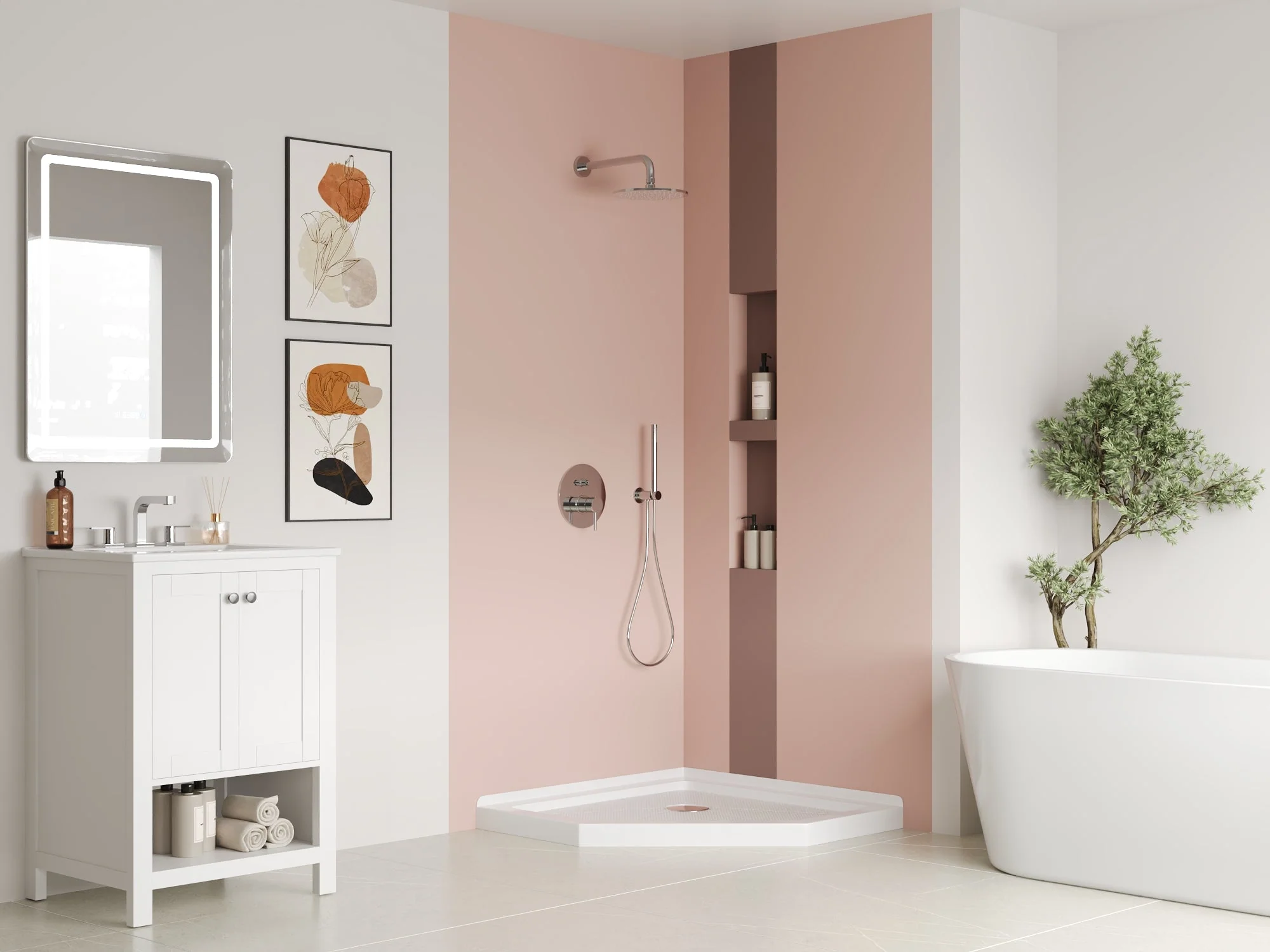 DeerValley DV-1SB0267 Shower Bases Neo-Angle Corner Non-Slip Sloped - Image 6