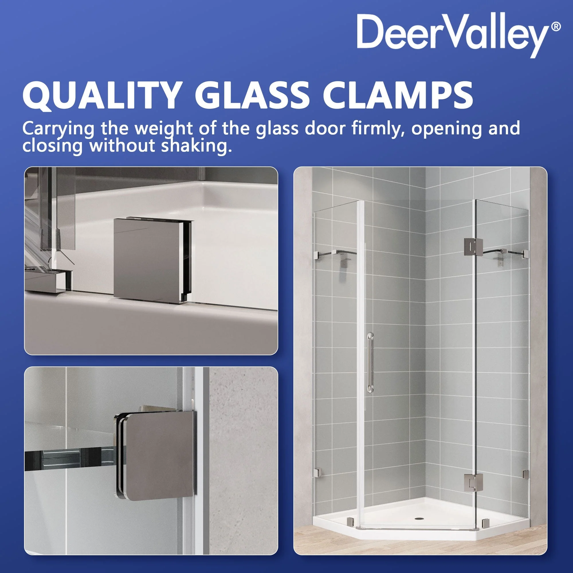 DYNASTY Frameless Neo-Angle Shower Enclosure, 0.39" Clear Tempered Glass, Stainless Steel Accessories - Image 11