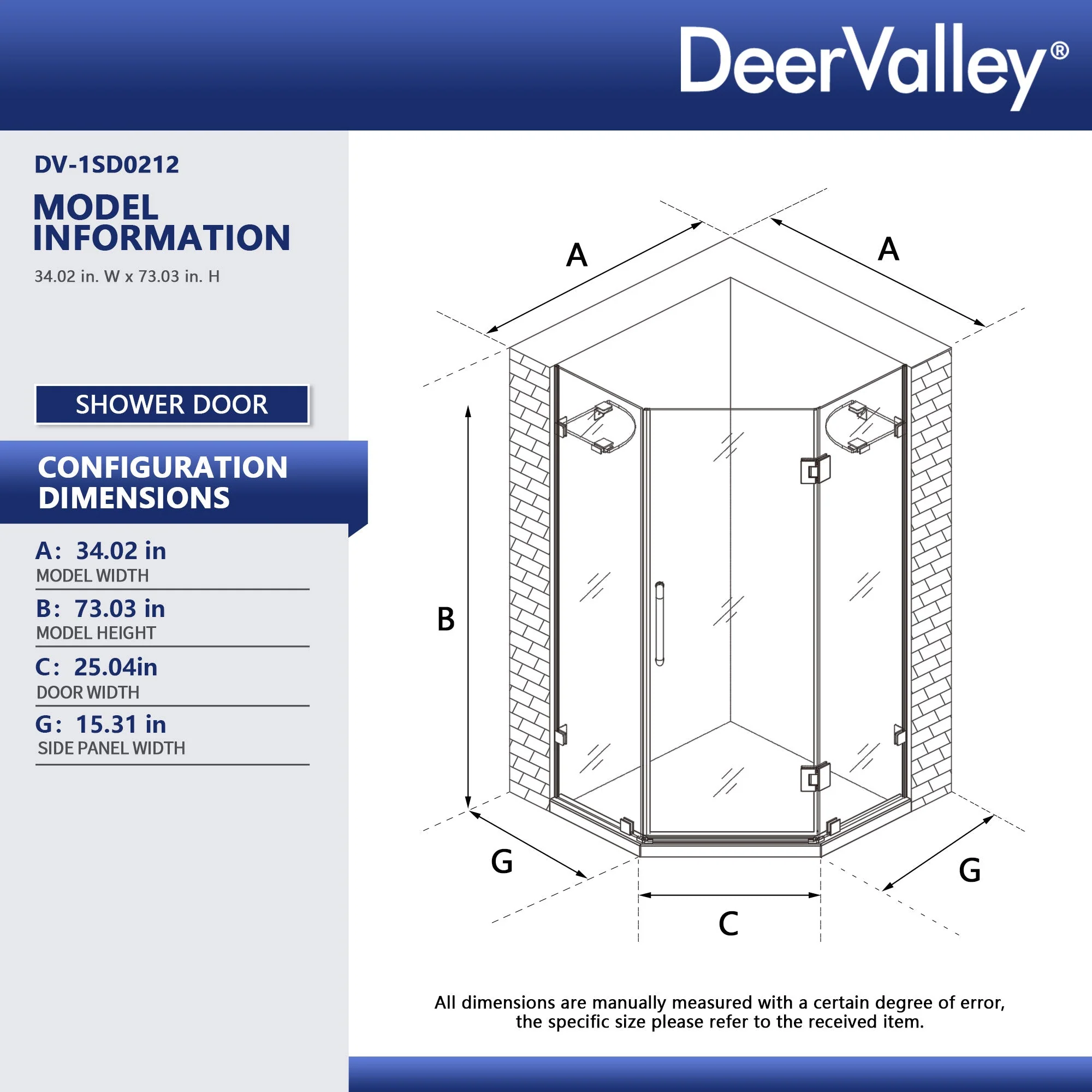 DYNASTY Frameless Neo-Angle Shower Enclosure, 0.39" Clear Tempered Glass, Stainless Steel Accessories - Image 3