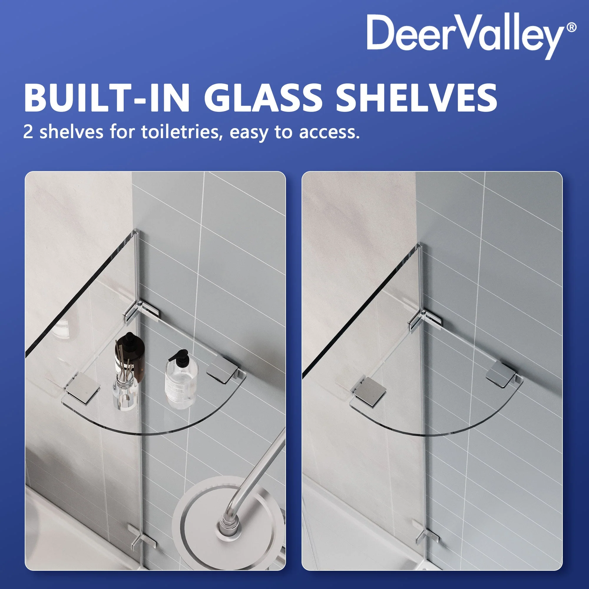 DYNASTY Frameless Neo-Angle Shower Enclosure, 0.39" Clear Tempered Glass, Stainless Steel Accessories - Image 8
