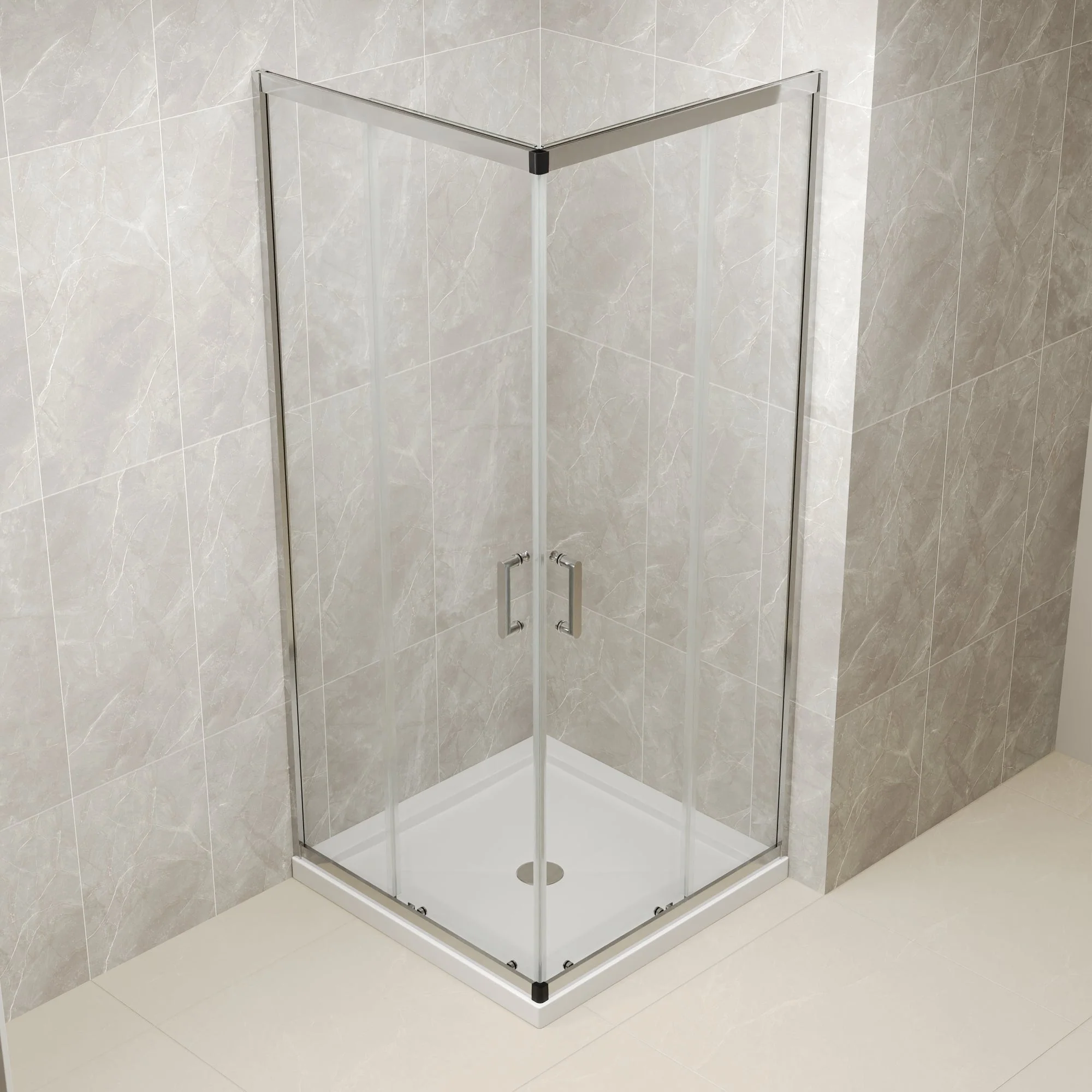 DYNASTY Framed Square Reversible Shower Enclosure, Double Sliding Door Corner Shower Door with 0.24" Clear Glass - Image 11