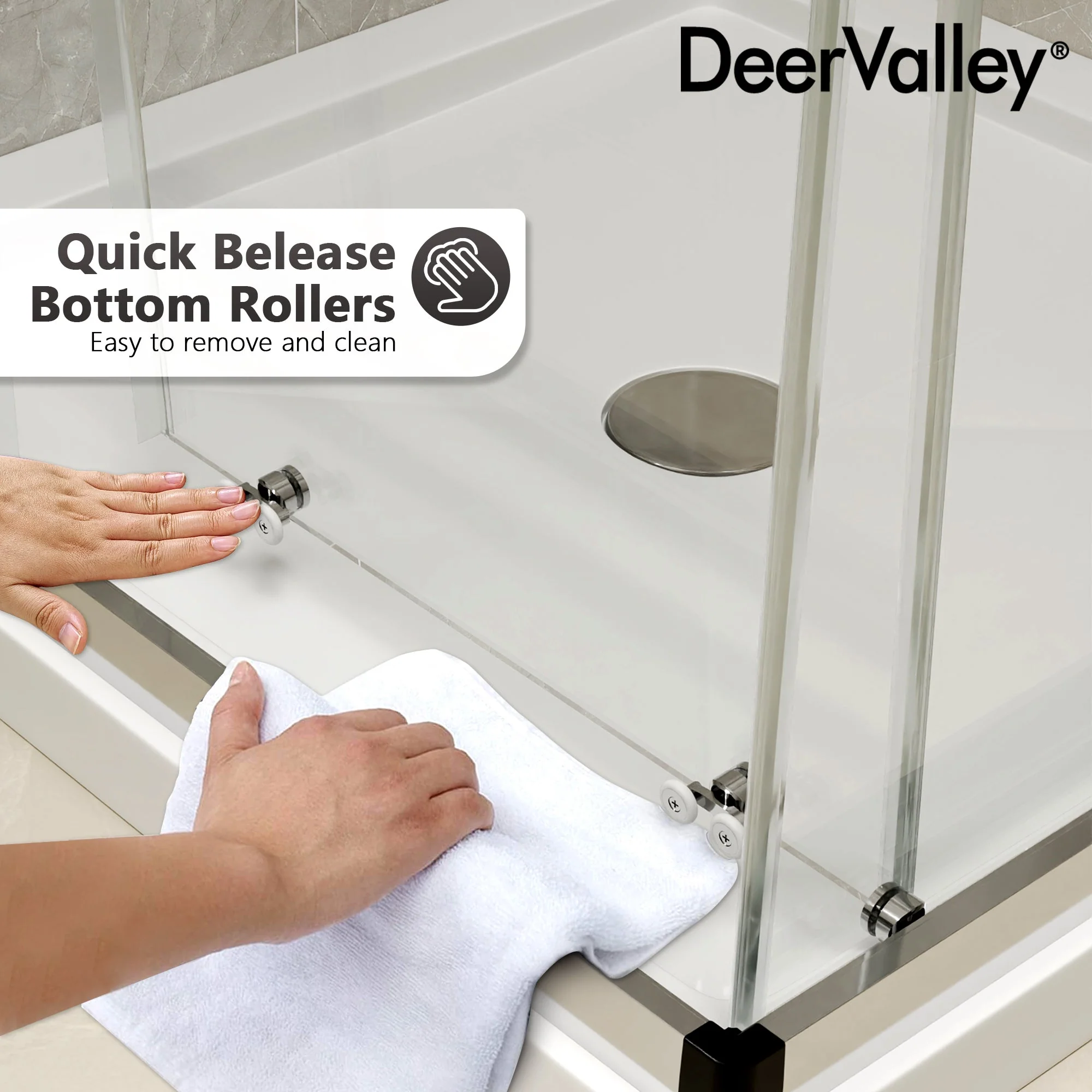 DYNASTY Framed Square Reversible Shower Enclosure, Double Sliding Door Corner Shower Door with 0.24" Clear Glass - Image 13