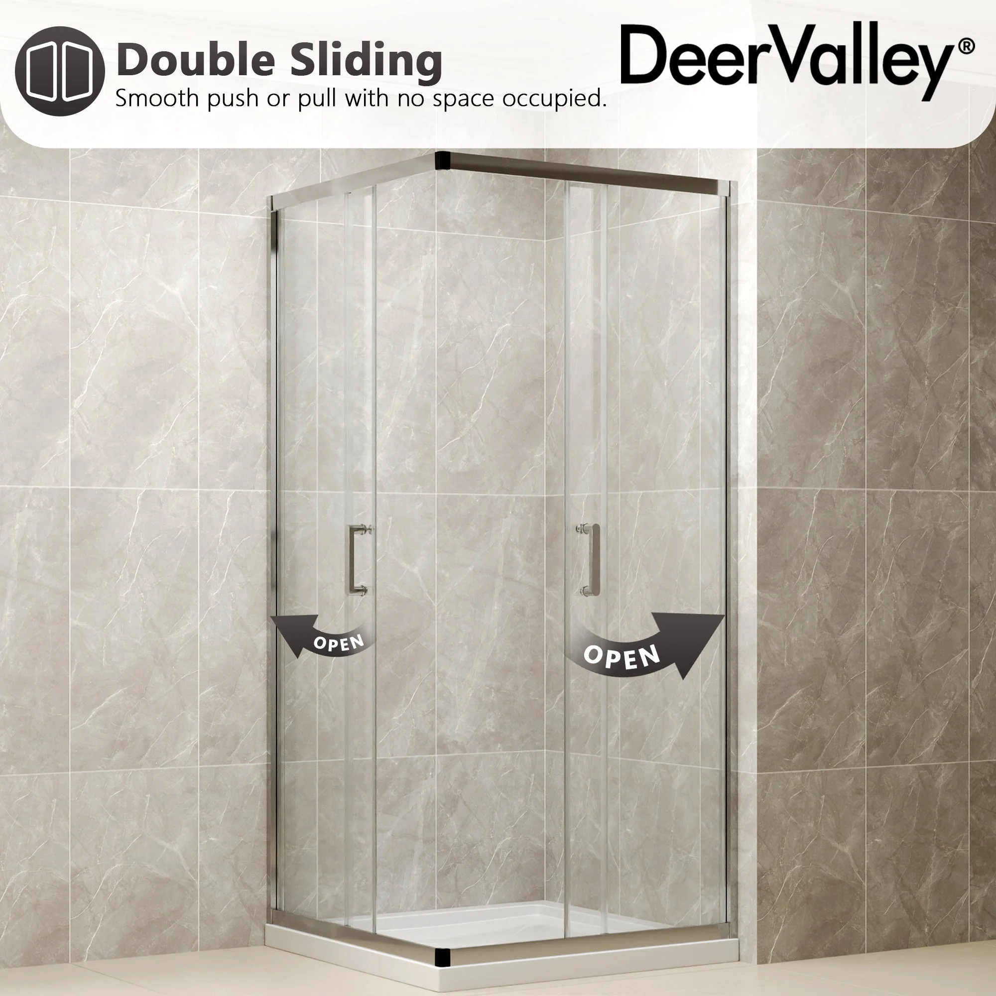 DYNASTY Framed Square Reversible Shower Enclosure, Double Sliding Door Corner Shower Door with 0.24" Clear Glass - Image 14