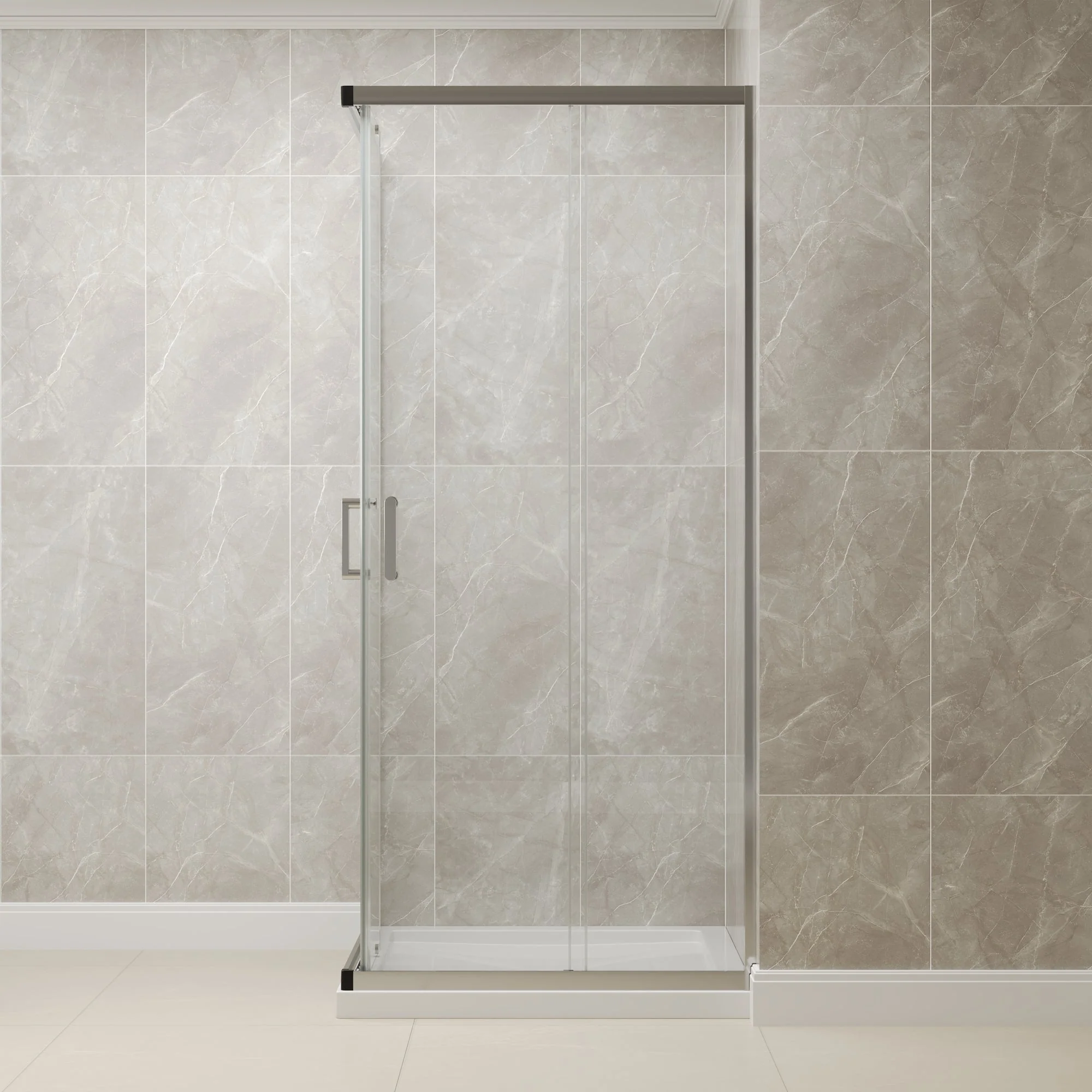 DYNASTY Framed Square Reversible Shower Enclosure, Double Sliding Door Corner Shower Door with 0.24" Clear Glass - Image 15