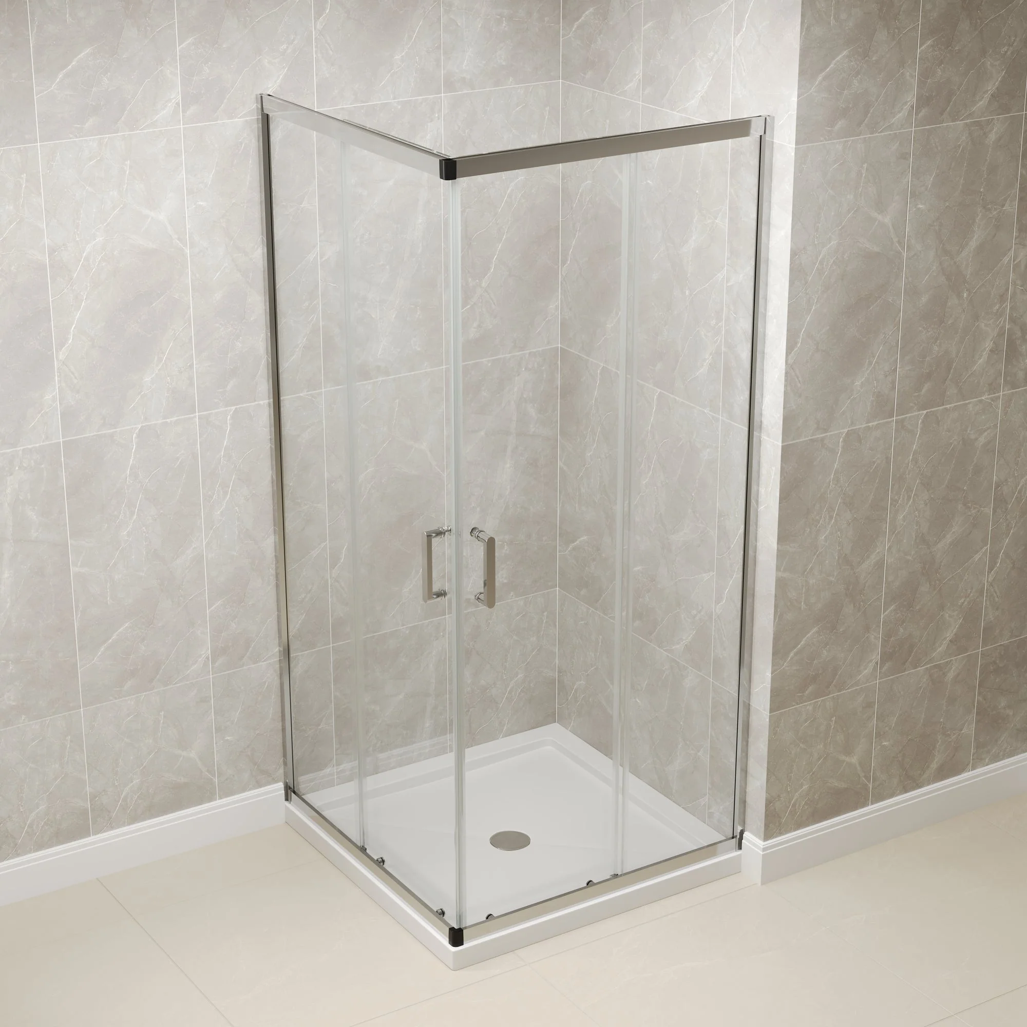 DYNASTY Framed Square Reversible Shower Enclosure, Double Sliding Door Corner Shower Door with 0.24" Clear Glass - Image 17