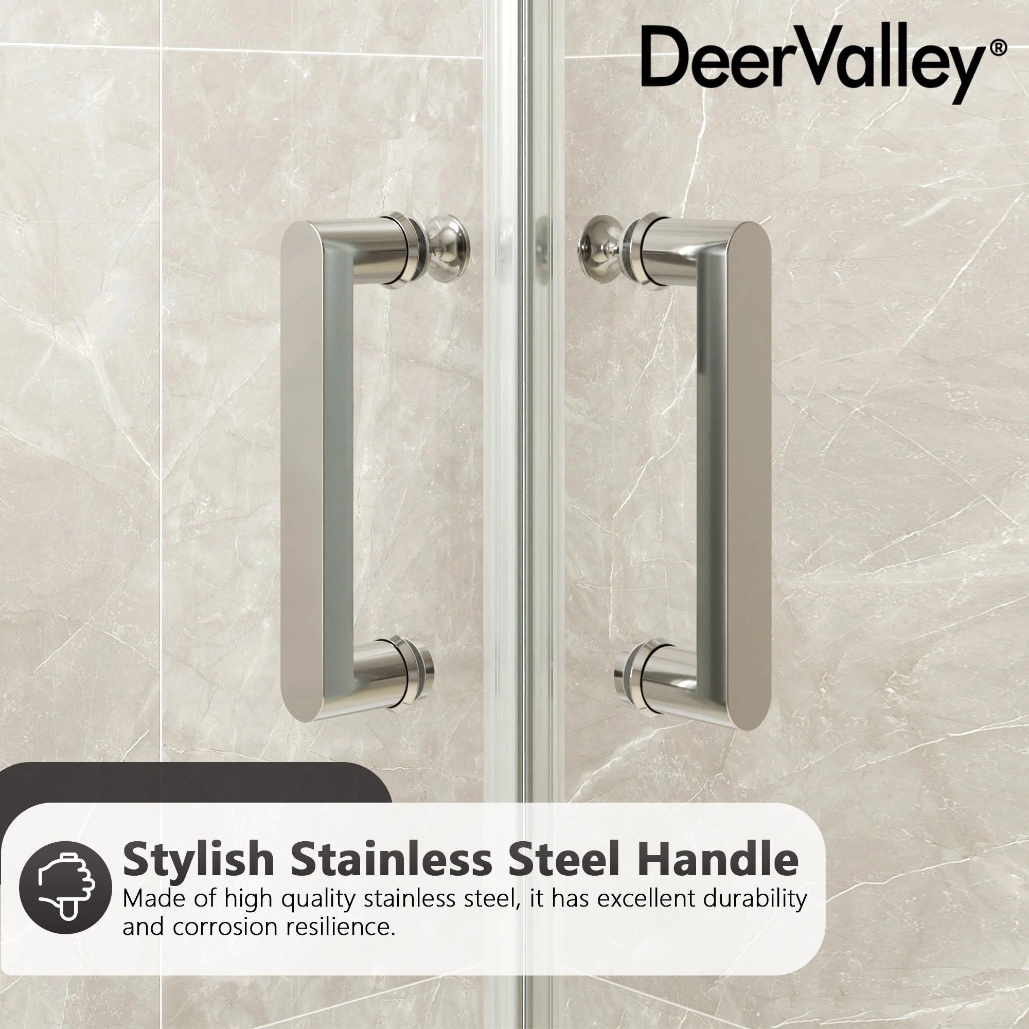 DYNASTY Framed Square Reversible Shower Enclosure, Double Sliding Door Corner Shower Door with 0.24" Clear Glass - Image 4