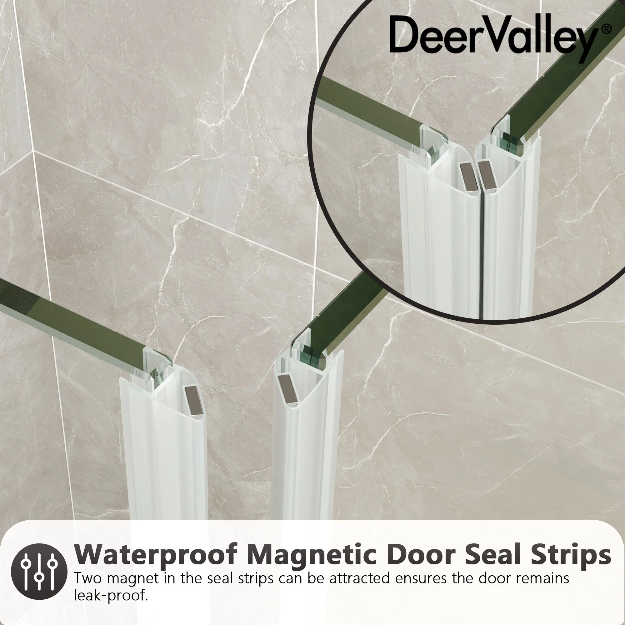 DYNASTY Framed Square Reversible Shower Enclosure, Double Sliding Door Corner Shower Door with 0.24" Clear Glass - Image 5