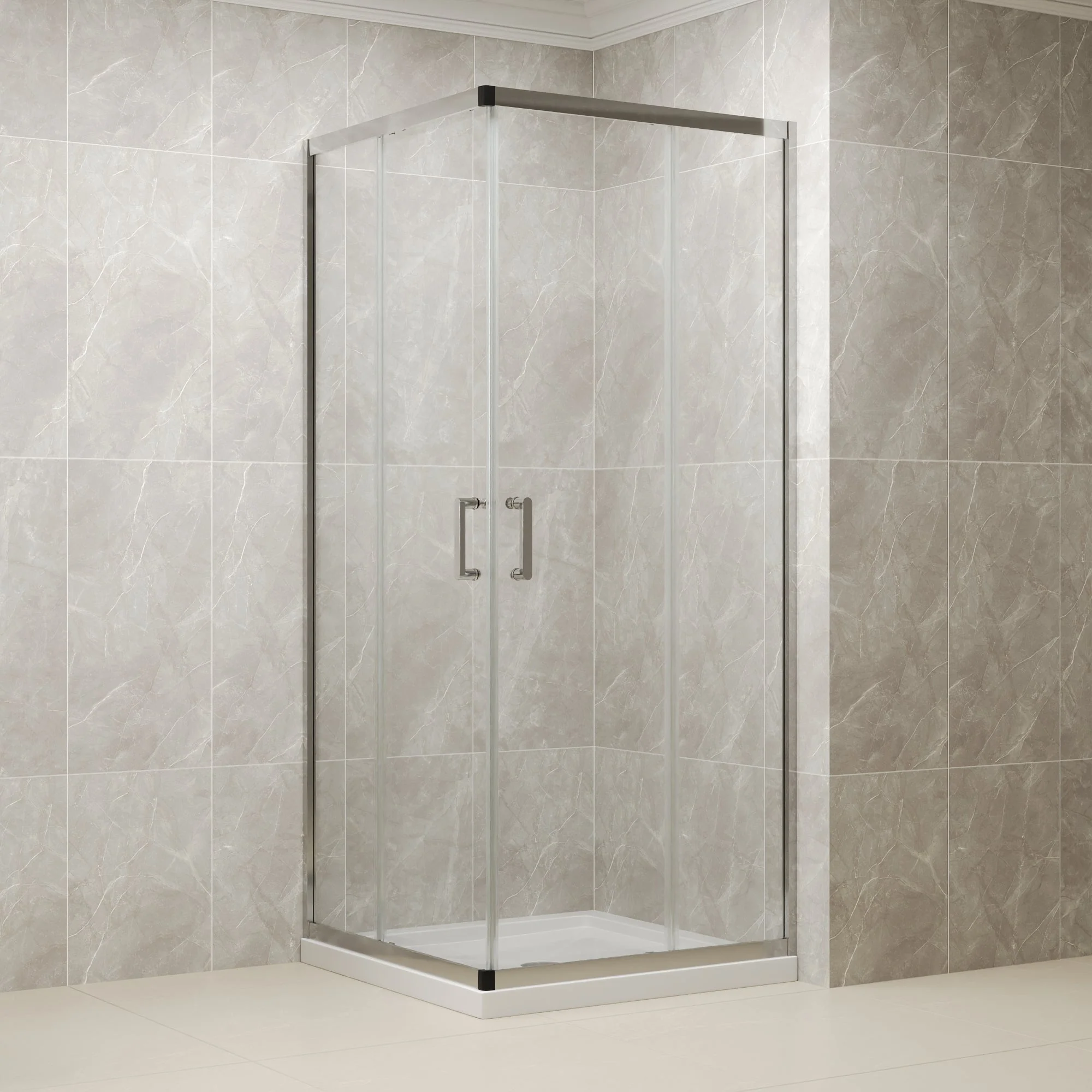 DYNASTY Framed Square Reversible Shower Enclosure, Double Sliding Door Corner Shower Door with 0.24" Clear Glass - Image 8