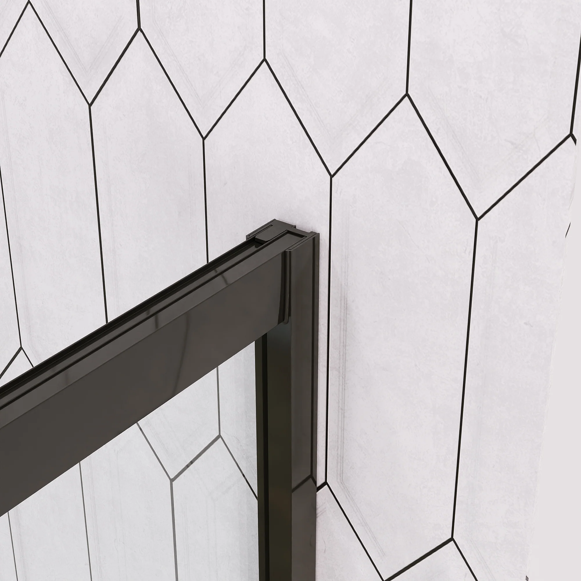 DeerValley DV-1SD0213B06 Corner Shower Enclosure, 34 in. D x 34 in. W x 72 in. H Double Sliding Corner Shower Door with 1/4 in. Tempered Glass, Sliding Shower Enclosure, Matte Black. - Image 4