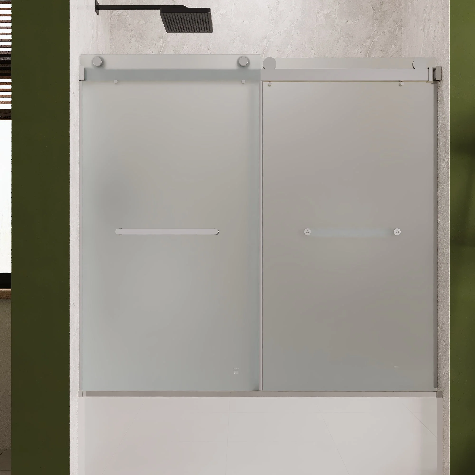 LIBERTY 60" x 62" Tub Shower Door Double Sliding Bypass Sliding Bathtub Door - Image 11