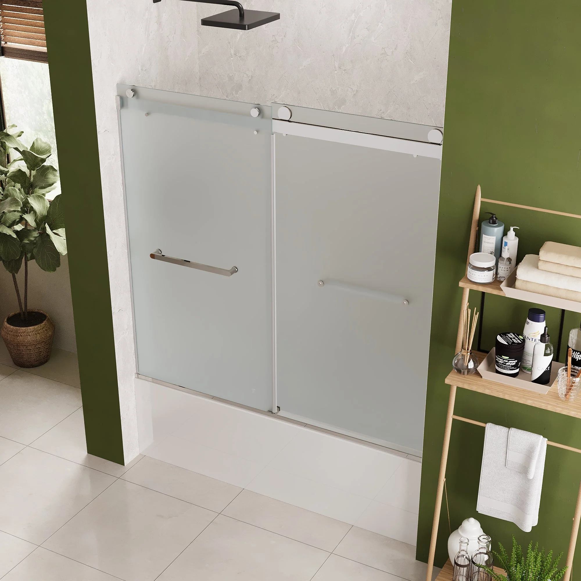 LIBERTY 60" x 62" Tub Shower Door Double Sliding Bypass Sliding Bathtub Door - Image 4