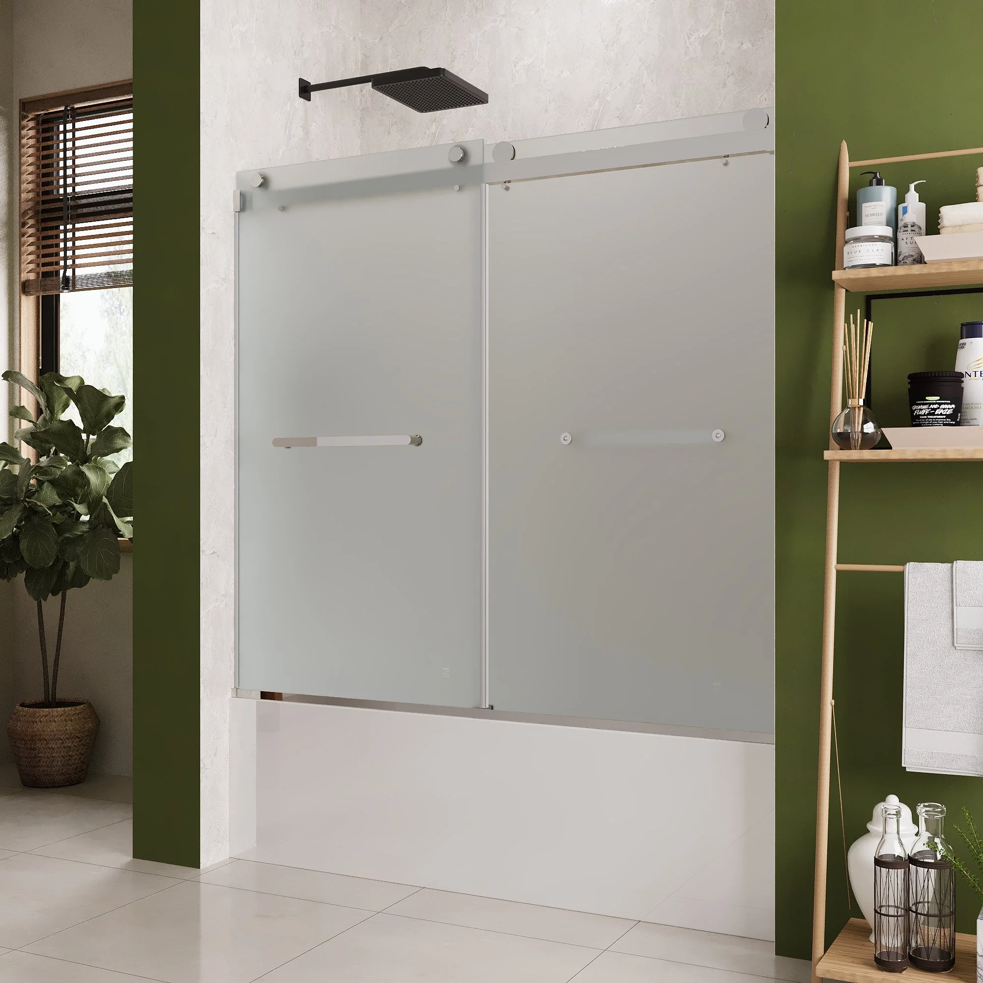 LIBERTY 60" x 62" Tub Shower Door Double Sliding Bypass Sliding Bathtub Door - Image 5