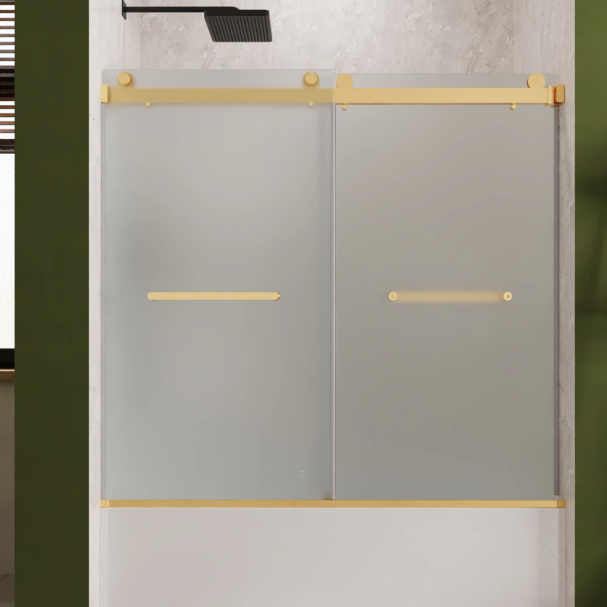 LIBERTY 60" x 62" Tub Shower Door Double Sliding Bypass Sliding Bathtub Door - Image 7