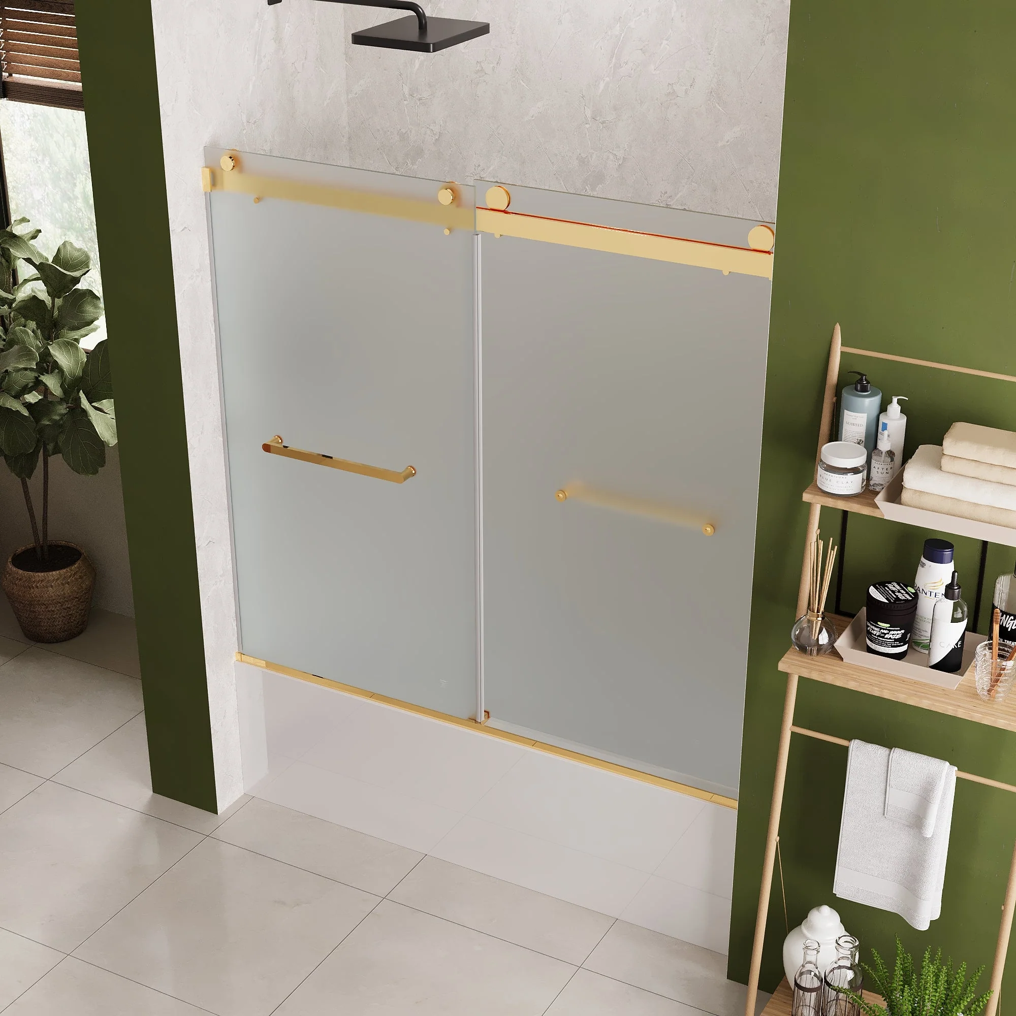 LIBERTY 60" x 62" Tub Shower Door Double Sliding Bypass Sliding Bathtub Door - Image 9