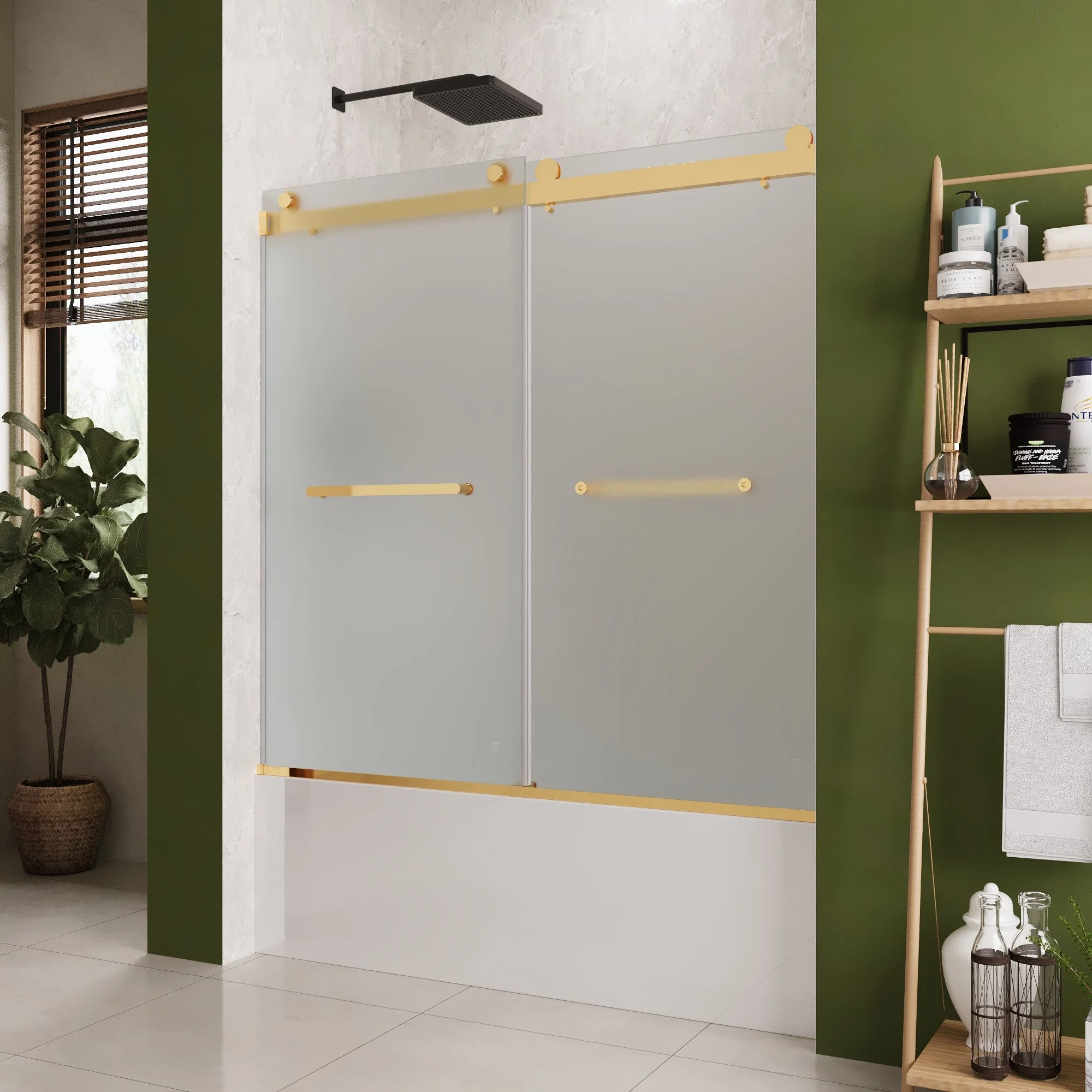 LIBERTY 59" x 59" Tub Shower Door Double Sliding Bypass Sliding Bathtub Door - Image 15