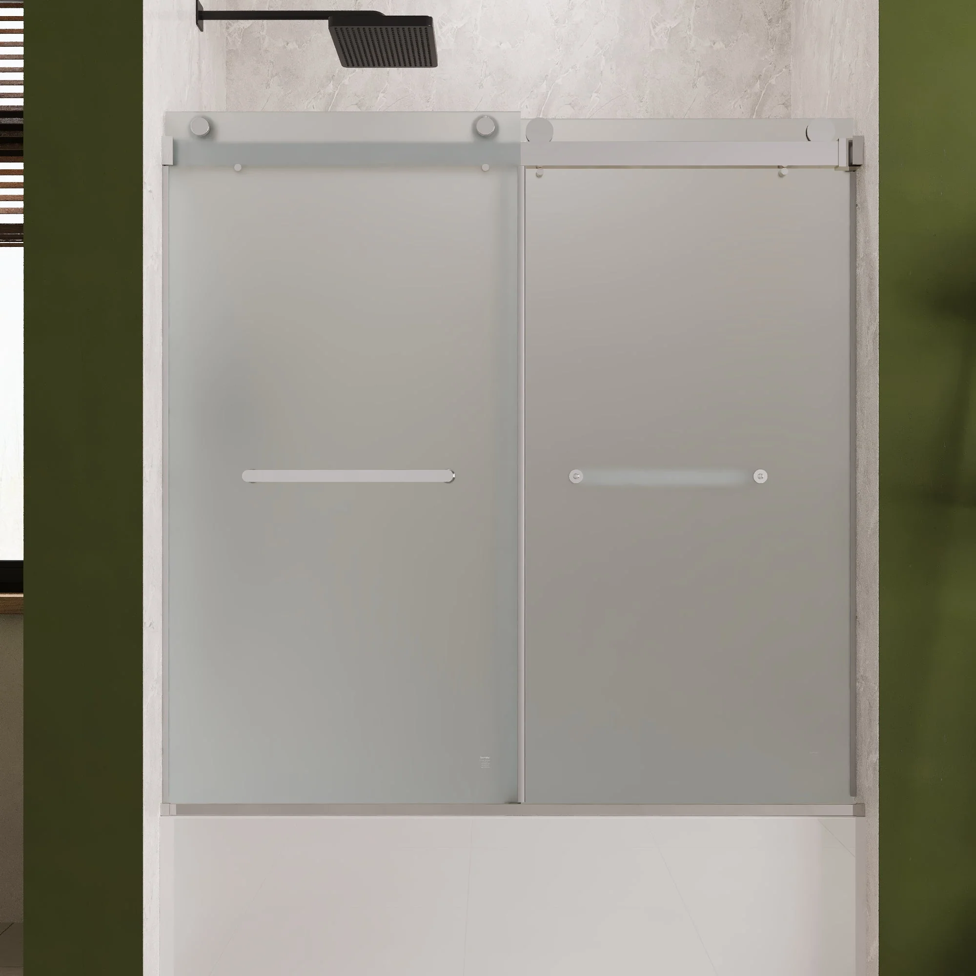 LIBERTY 59" x 59" Tub Shower Door Double Sliding Bypass Sliding Bathtub Door - Image 2